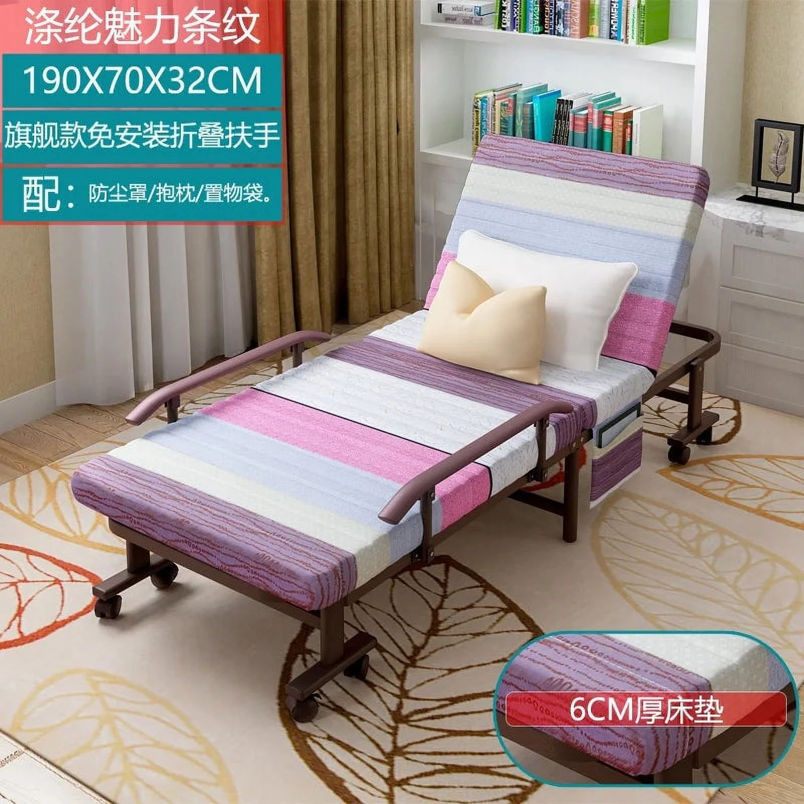 Garden Luxury Single Beds Multifunctional Folding Metal Safe Nordic Beds Adults Adjustable Cama Dobravel Portatil Furnitures