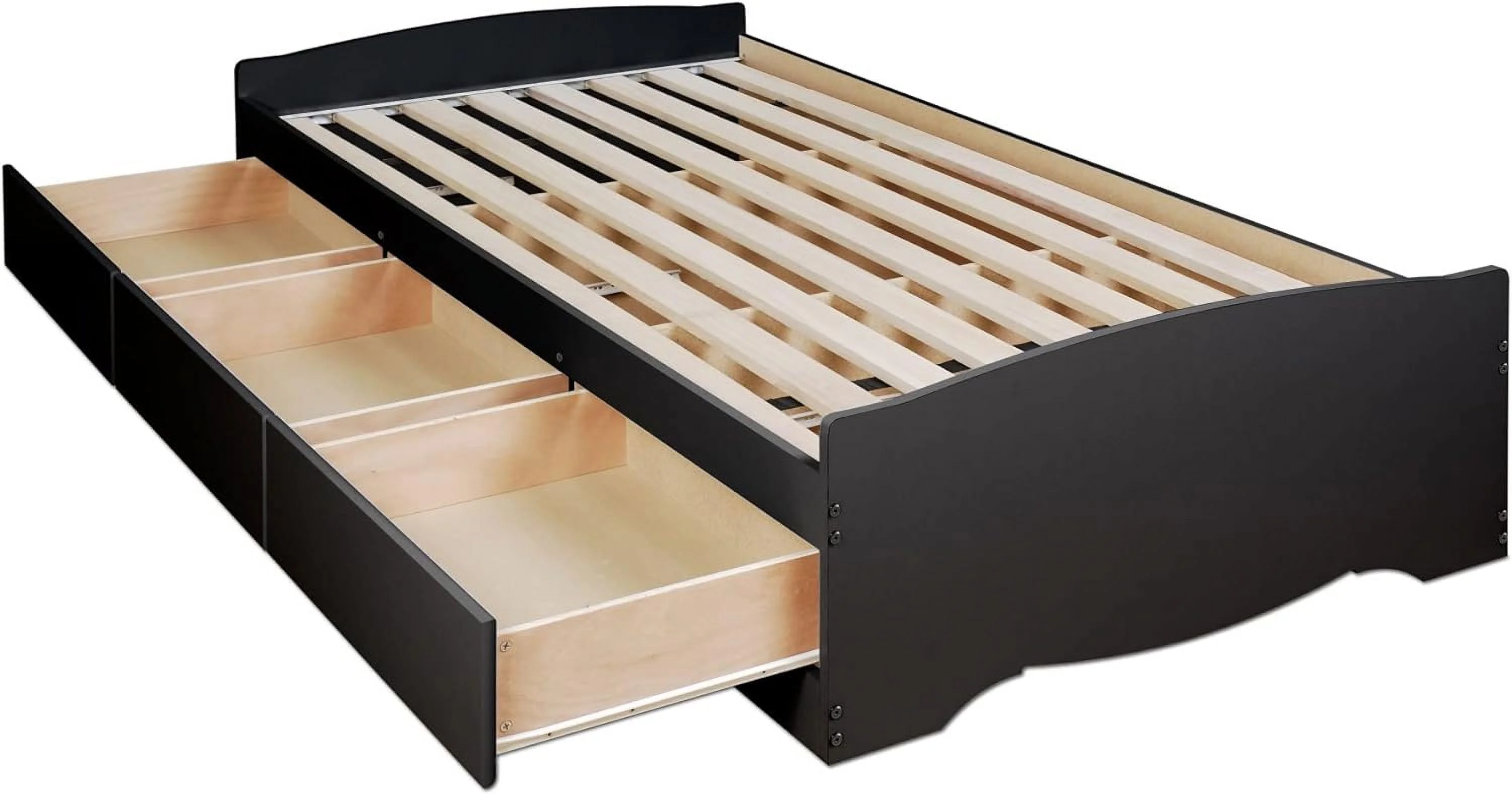 Mate's Twin 3-Drawer Minimalist Platform Storage Bed, Contemporary Twin Bed with Drawers 76.5