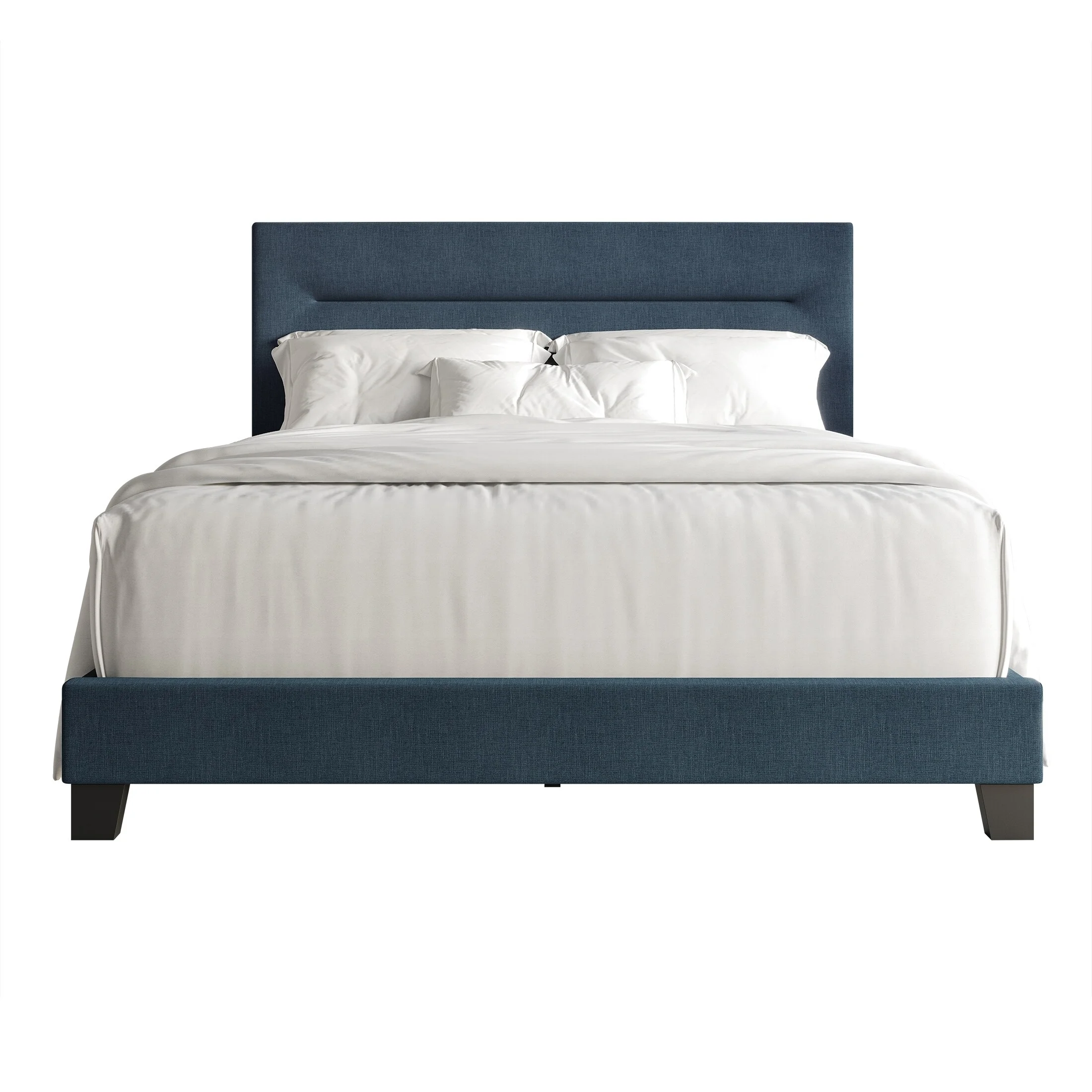 CraftPorch Simple and Clean Linen Upholstered Bed Blue - Twin