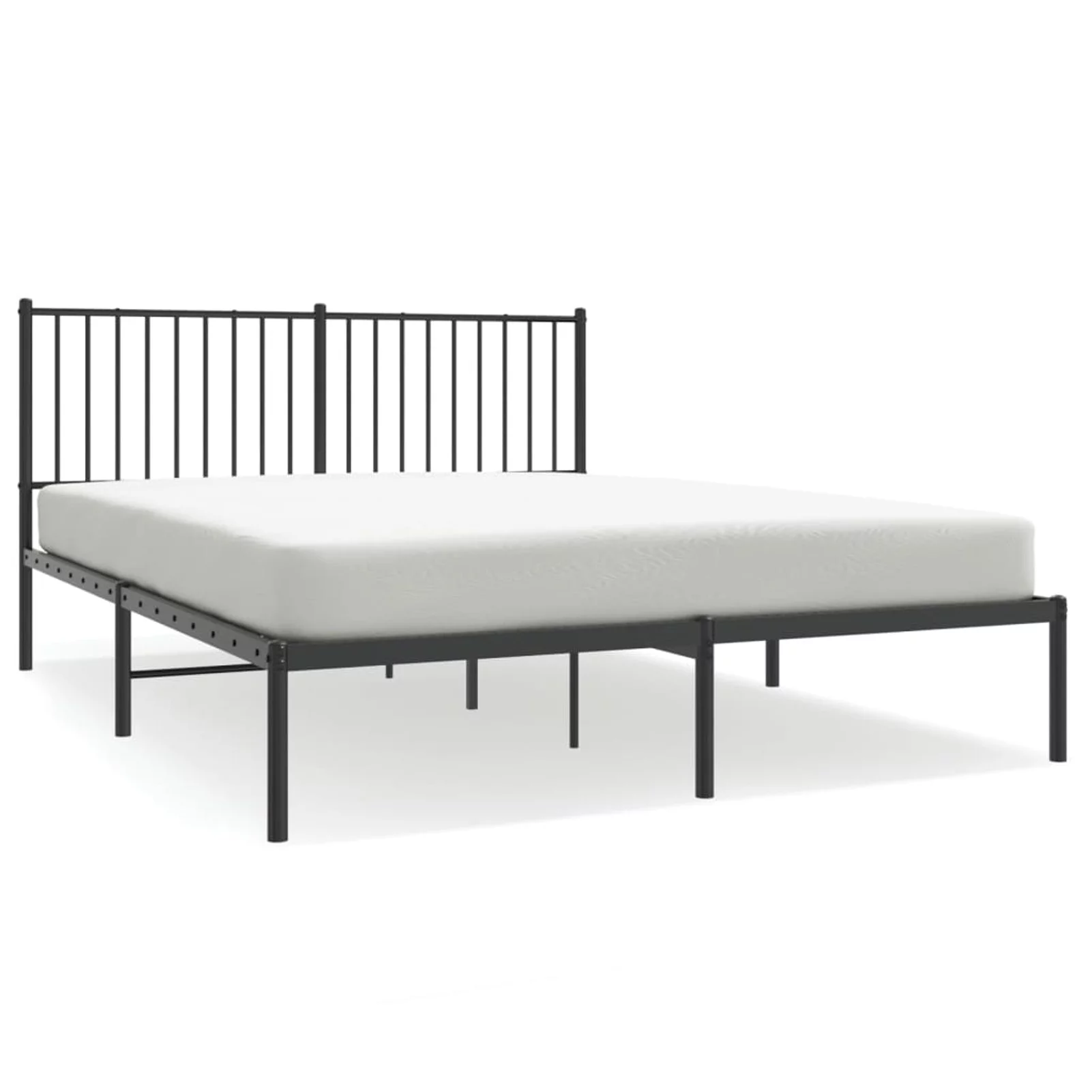 Carevas Metal Bed Frame with Headboard Black 59.8
