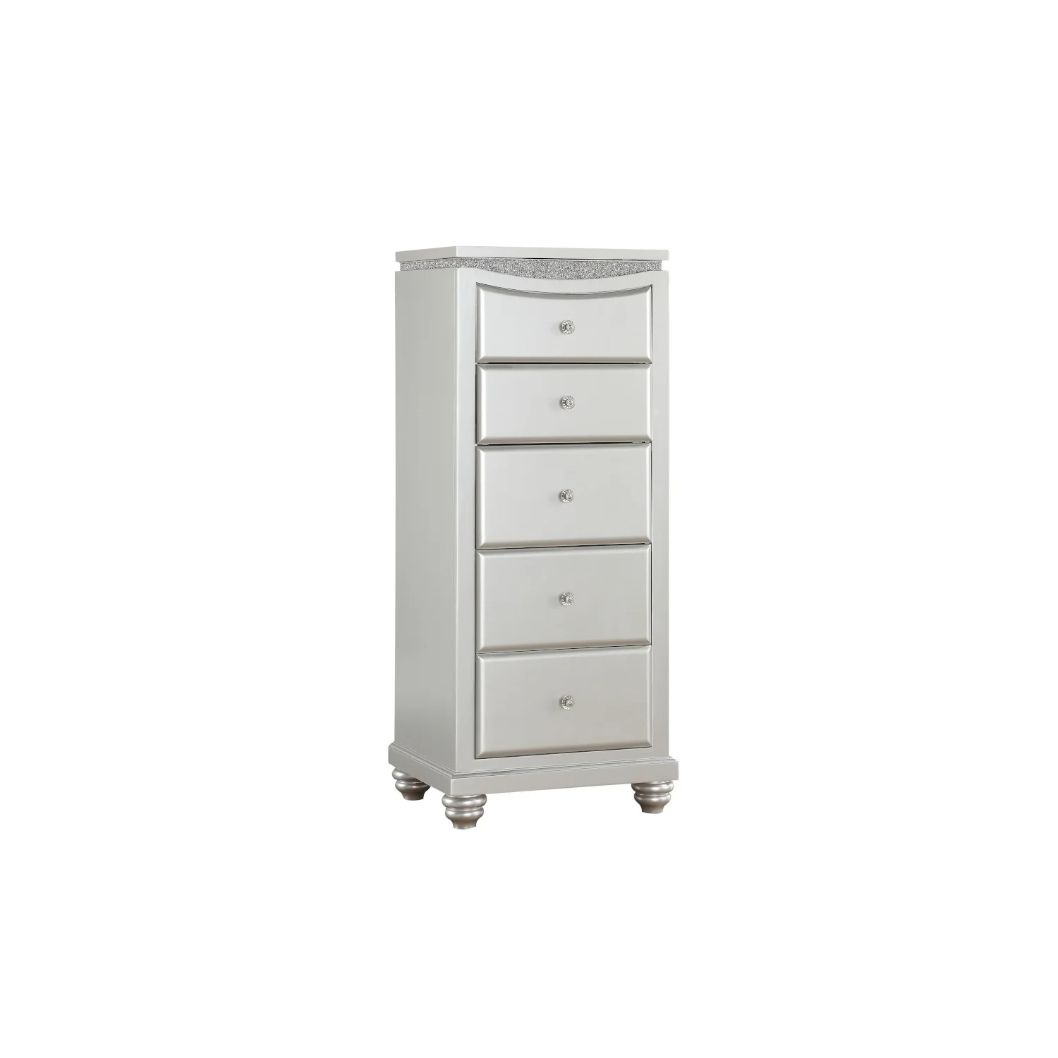 ACME Maverick 5-Drawer Wooden Lingerie Chest in White Platinum