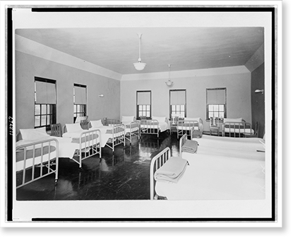 Historic Framed Print, [Beds in Marcia Van Ness dormitory, Hillcrest Children's Center, 4123 Nebraska Ave., N.W., Washington, D.C.], 17-7/8