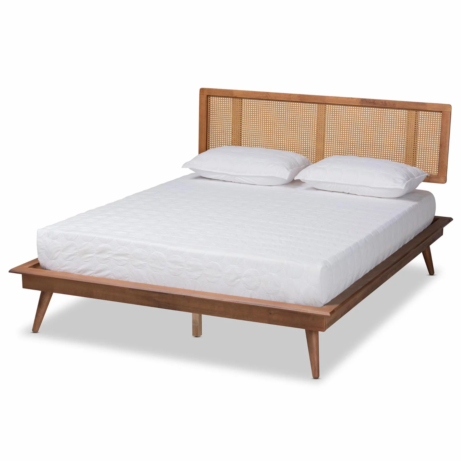 Baxton Studio Nura Walnut Brown Finished Wood and King Size Platform Bed