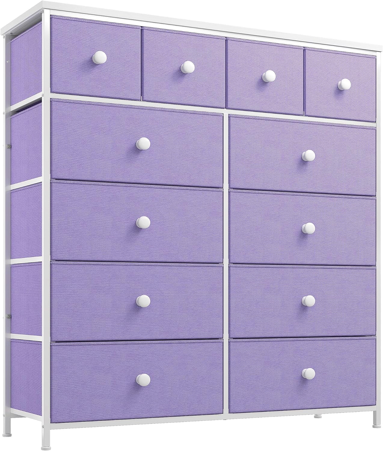 Dresser for Bedroom with 12 Drawer Purple Dresser for Girls Bedroom Dressers & Chest of Drawers for Bedroom, Nursery, Closet, Cute Dresser with Wooden Top & Metal Frame, Purple