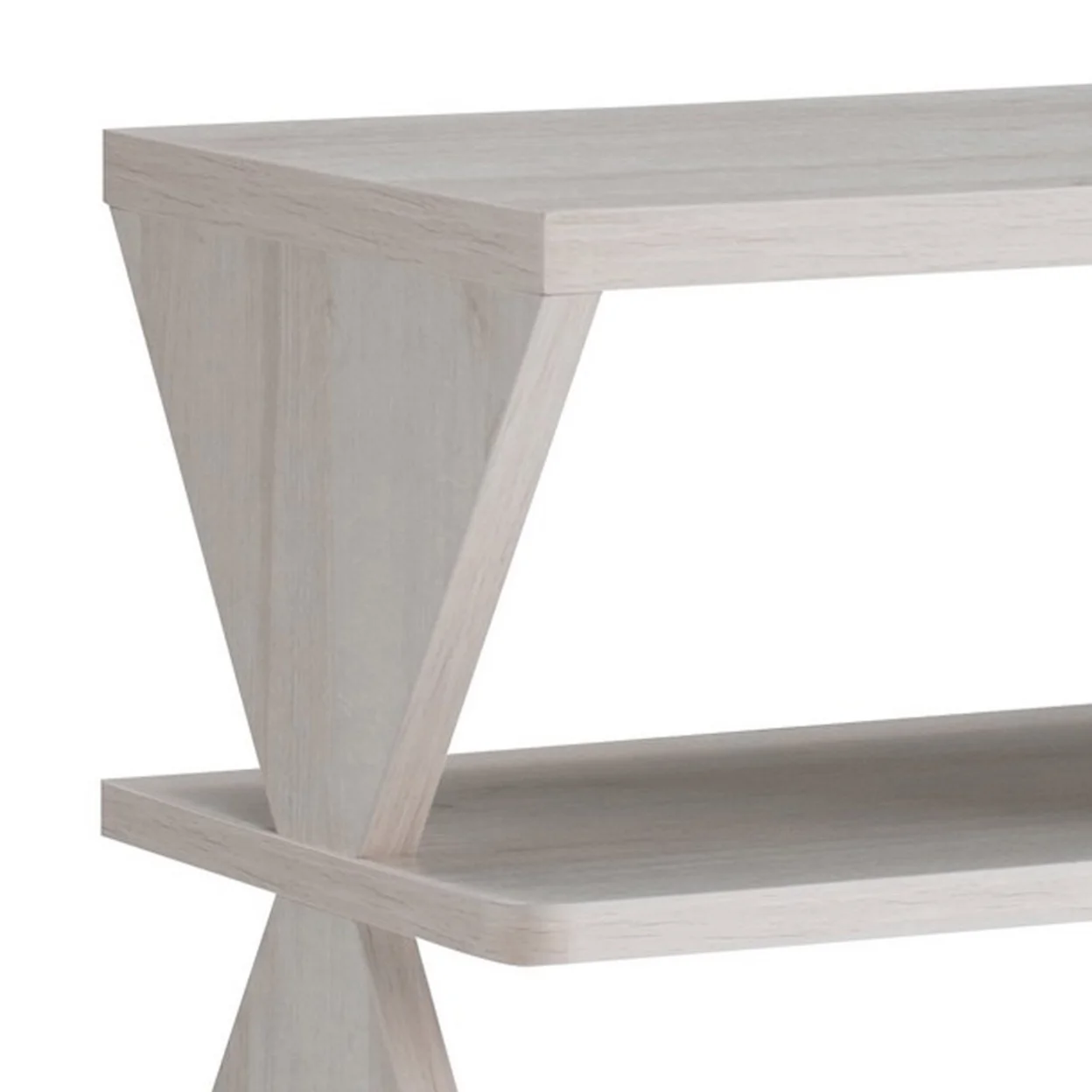 60 Inch TV Media Entertainment Console with 4 Shelves, 3 Drawers, Oak White