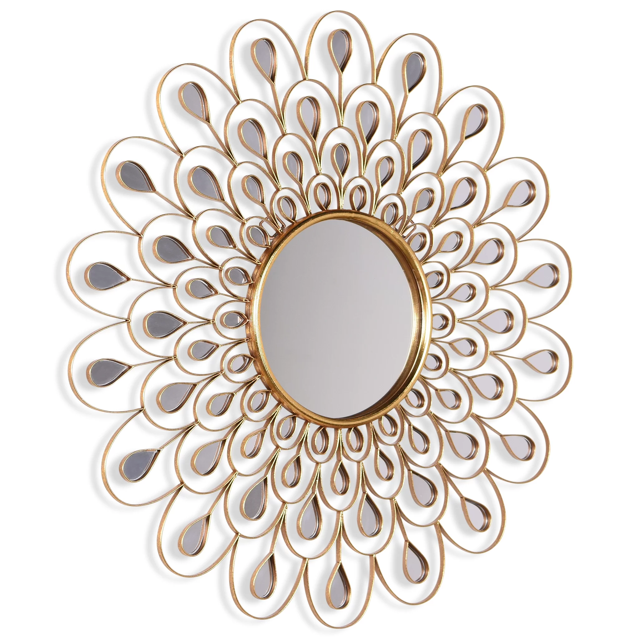 Empire Art Direct  'Flower Burst' Bling Round Wall Mirror