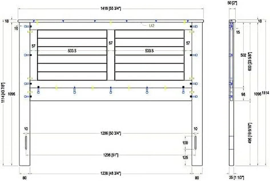 HBBOOMLIFE Campagne Wood Panel Headboard in White - Queen Size