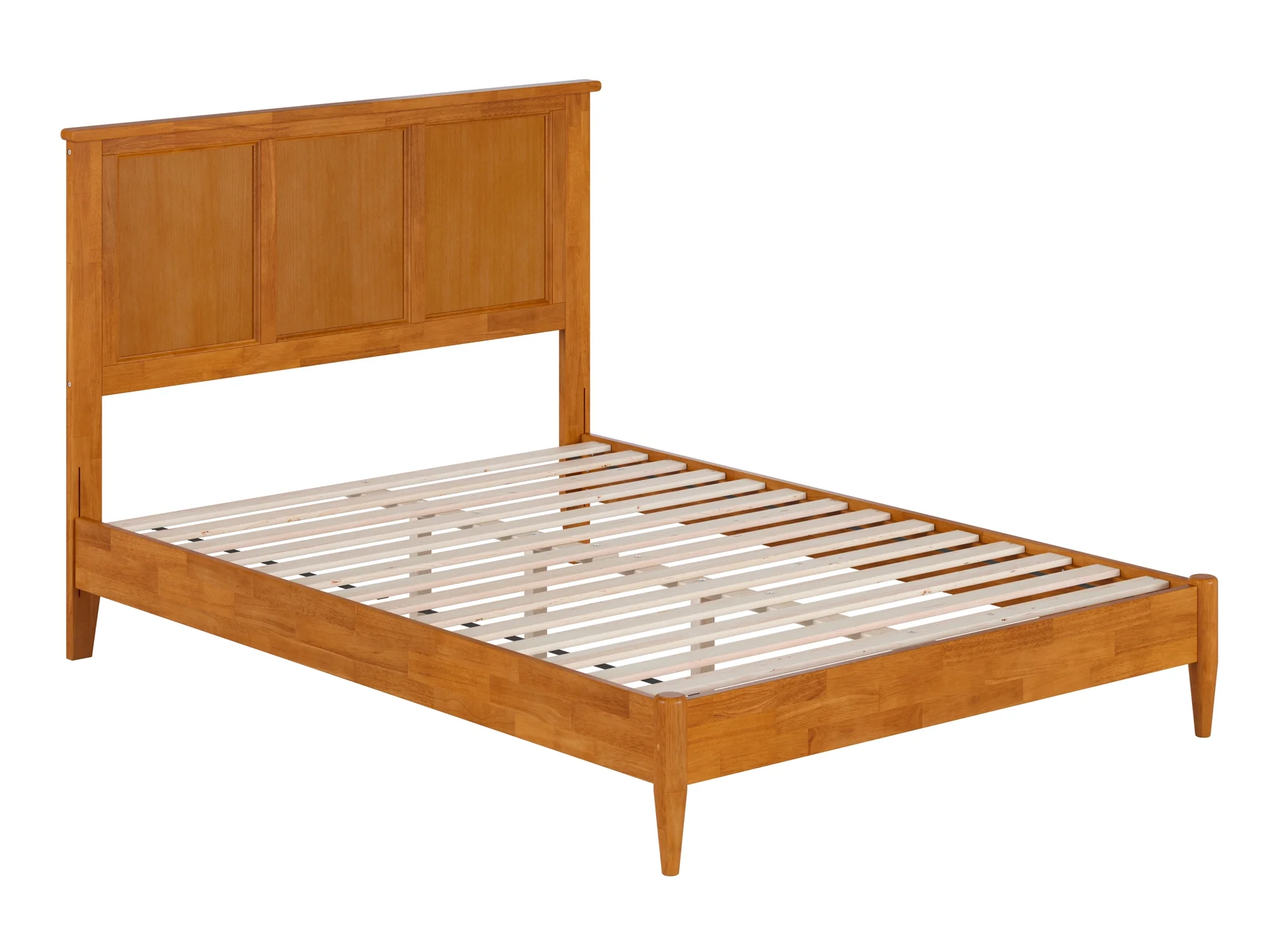 AFI Charlotte Full Solid Wood Low Profile Platform Bed, Light Toffee