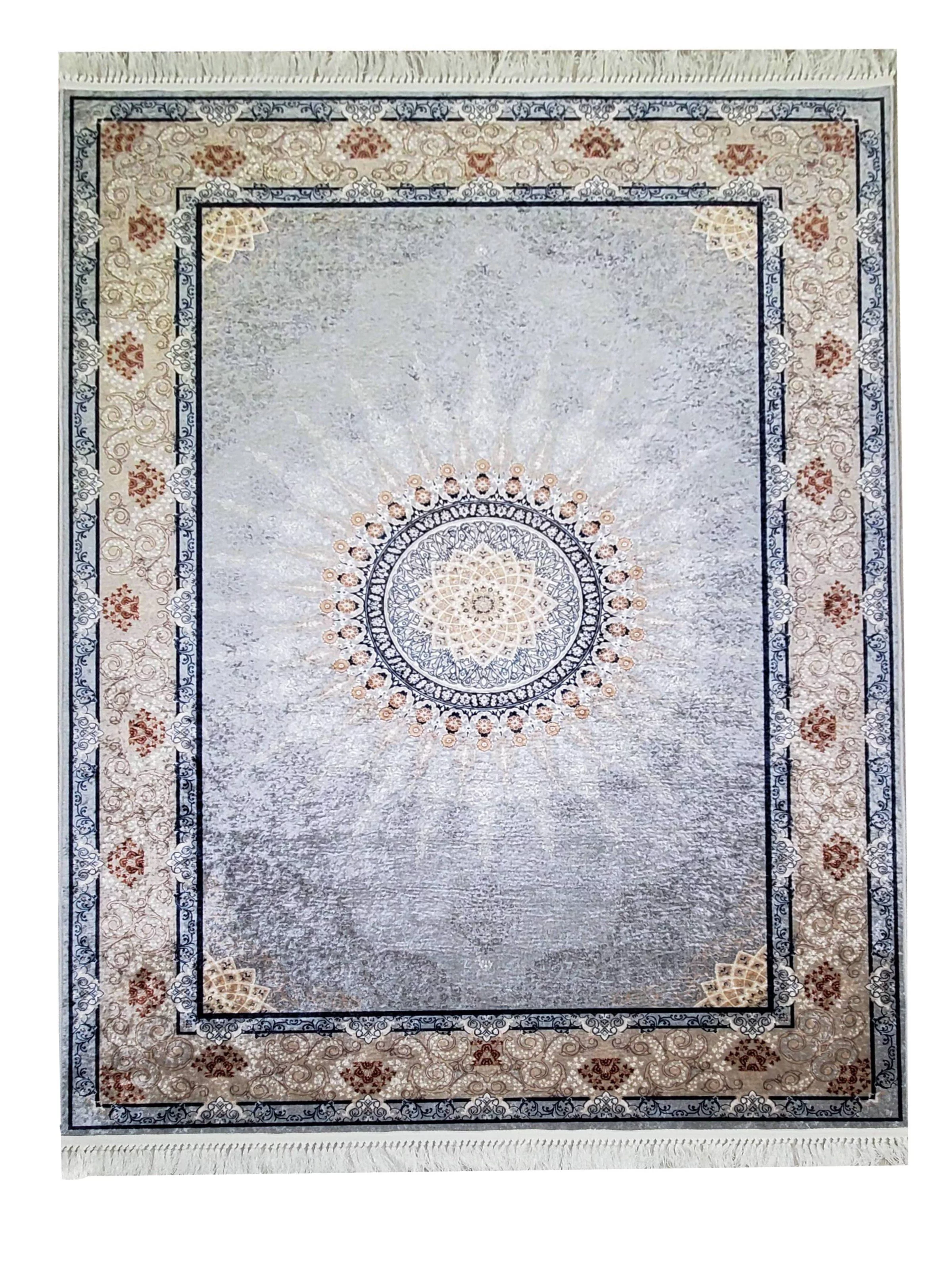 Ladole Rugs Albion Flatweave Grey Sunburst Vintage Area Rug For Livingroom Bedroom Patio Size 5x7 8x10 8x11 9x12 feet
