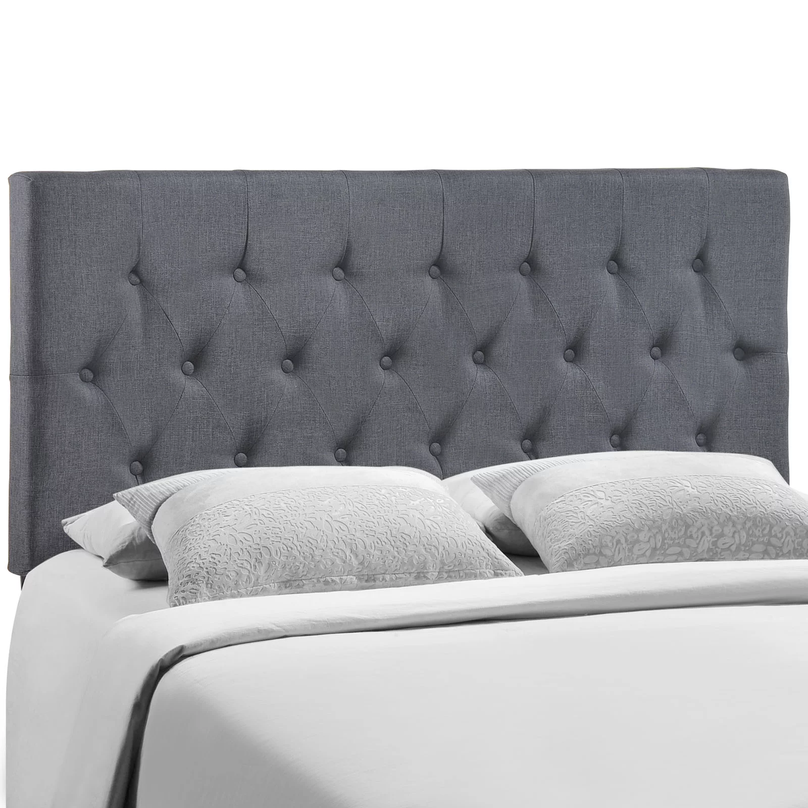 Modway Clique Queen Upholstered Fabric Headboard in Smoke