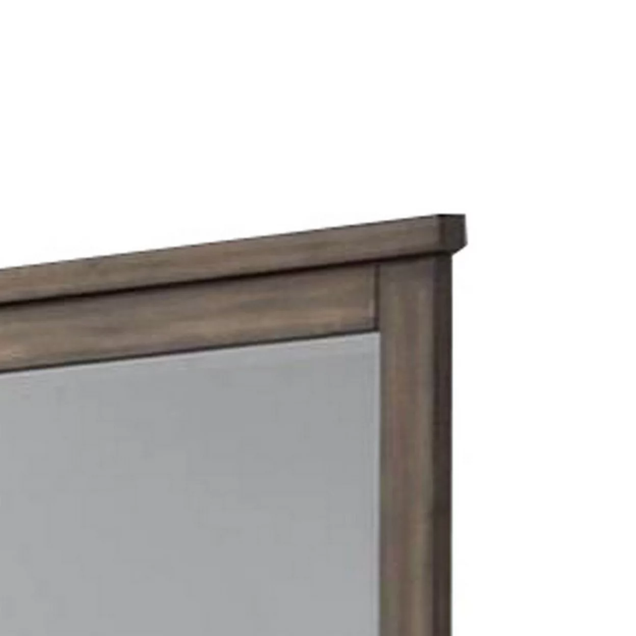 Transitional Style Wooden Frame Rectangular Dresser Mirror, Brown and Silver- Saltoro Sherpi