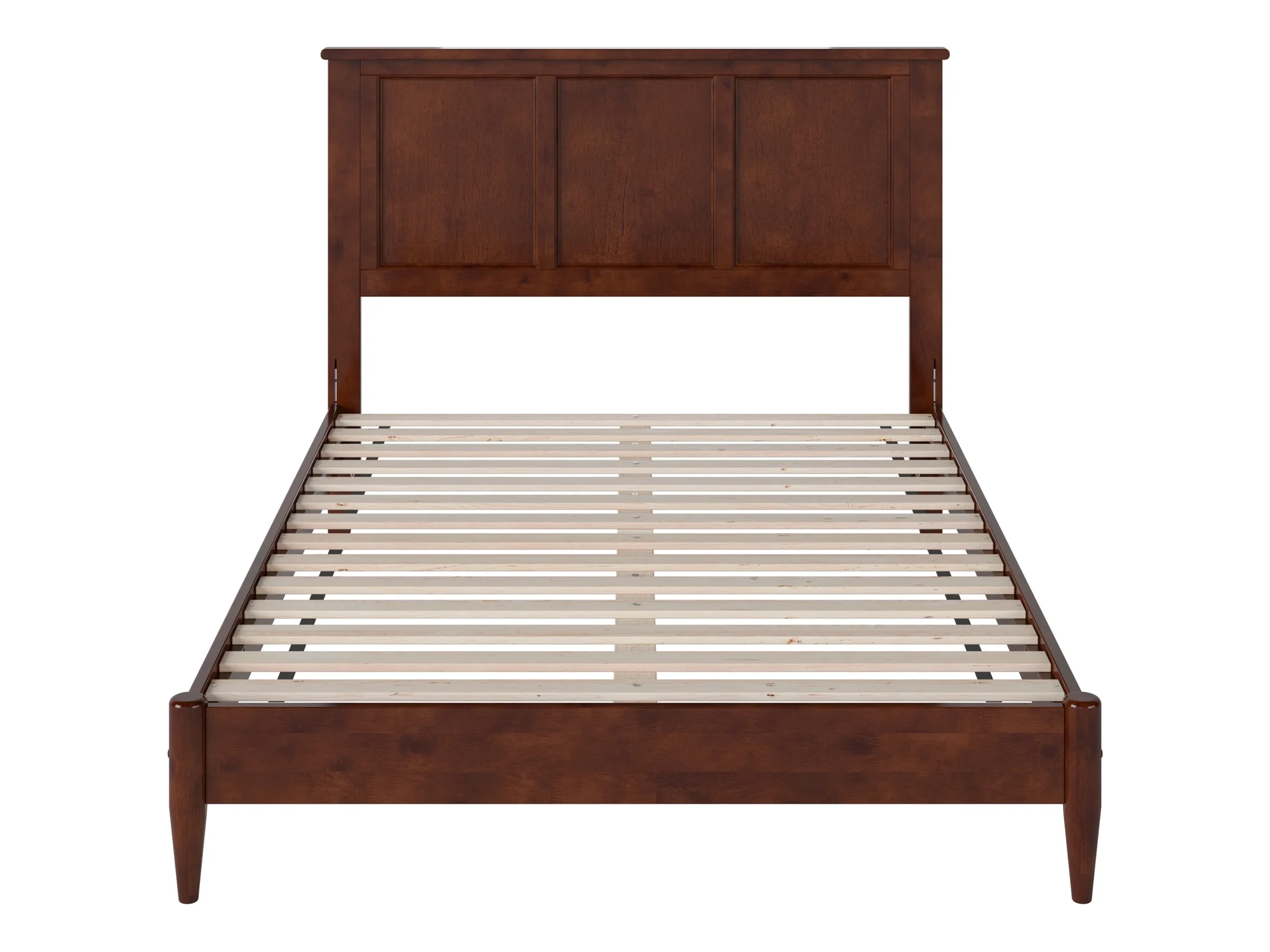 AFI Charlotte Full Solid Wood Low Profile Platform Bed, Walnut