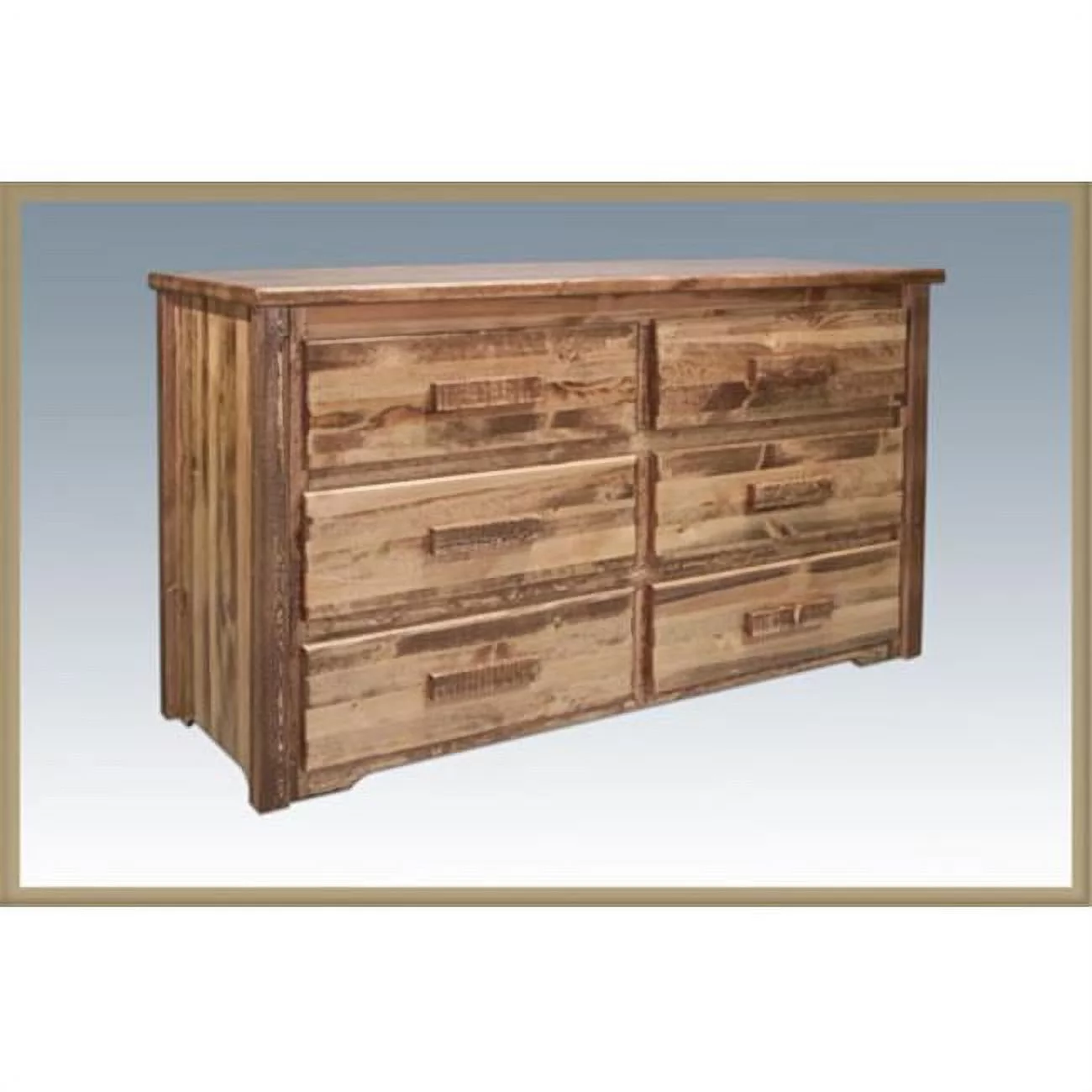 Homestead Collection Dresser 6 Drawer Stained and Lacquered