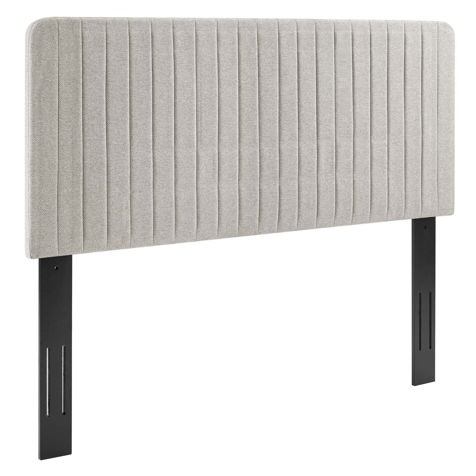 Modway Milenna Channel Tufted Upholstered Fabric King/California King Headboard in Oatmeal