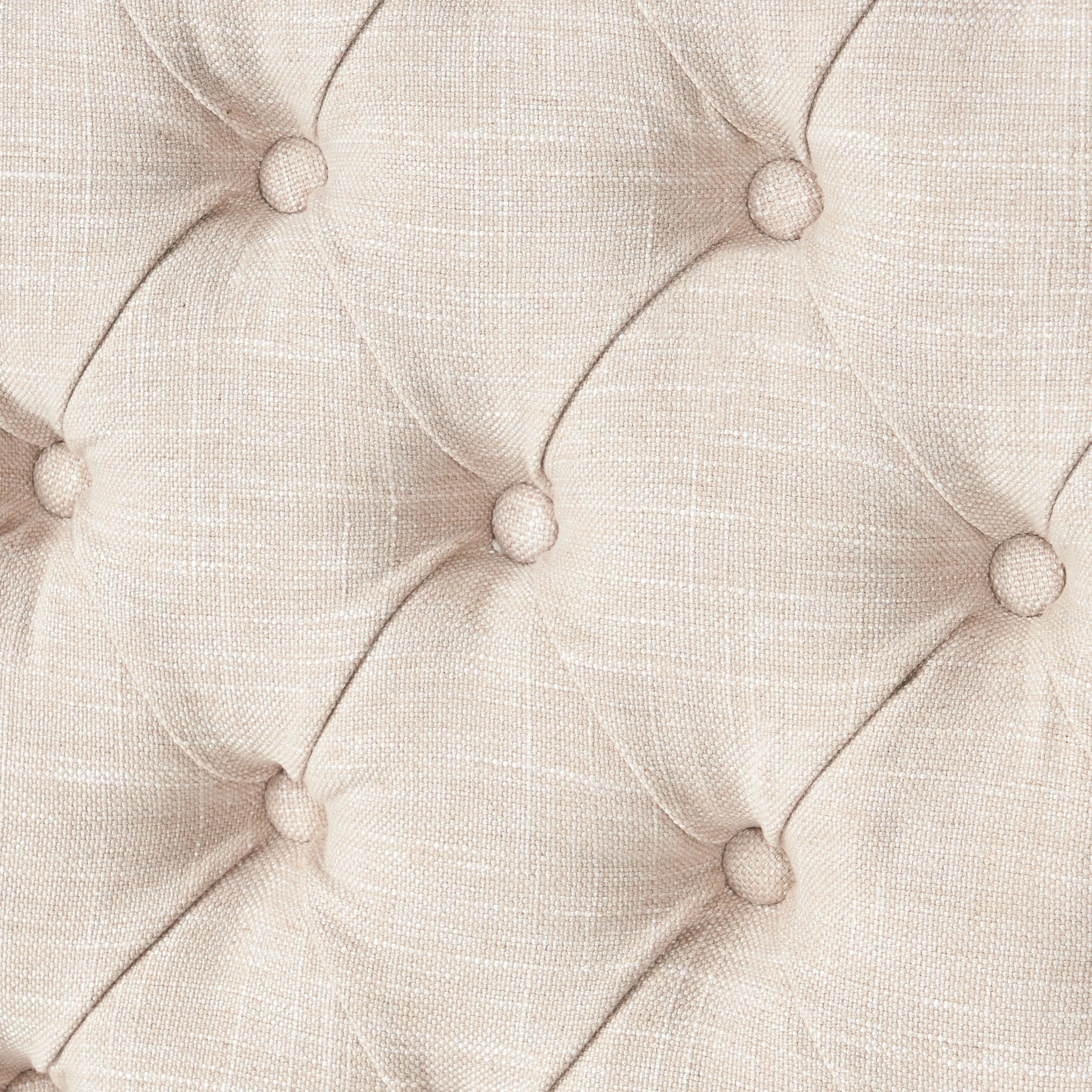 Noble House Jordan Queen Light Beige Button Tufted Fabric Headboard