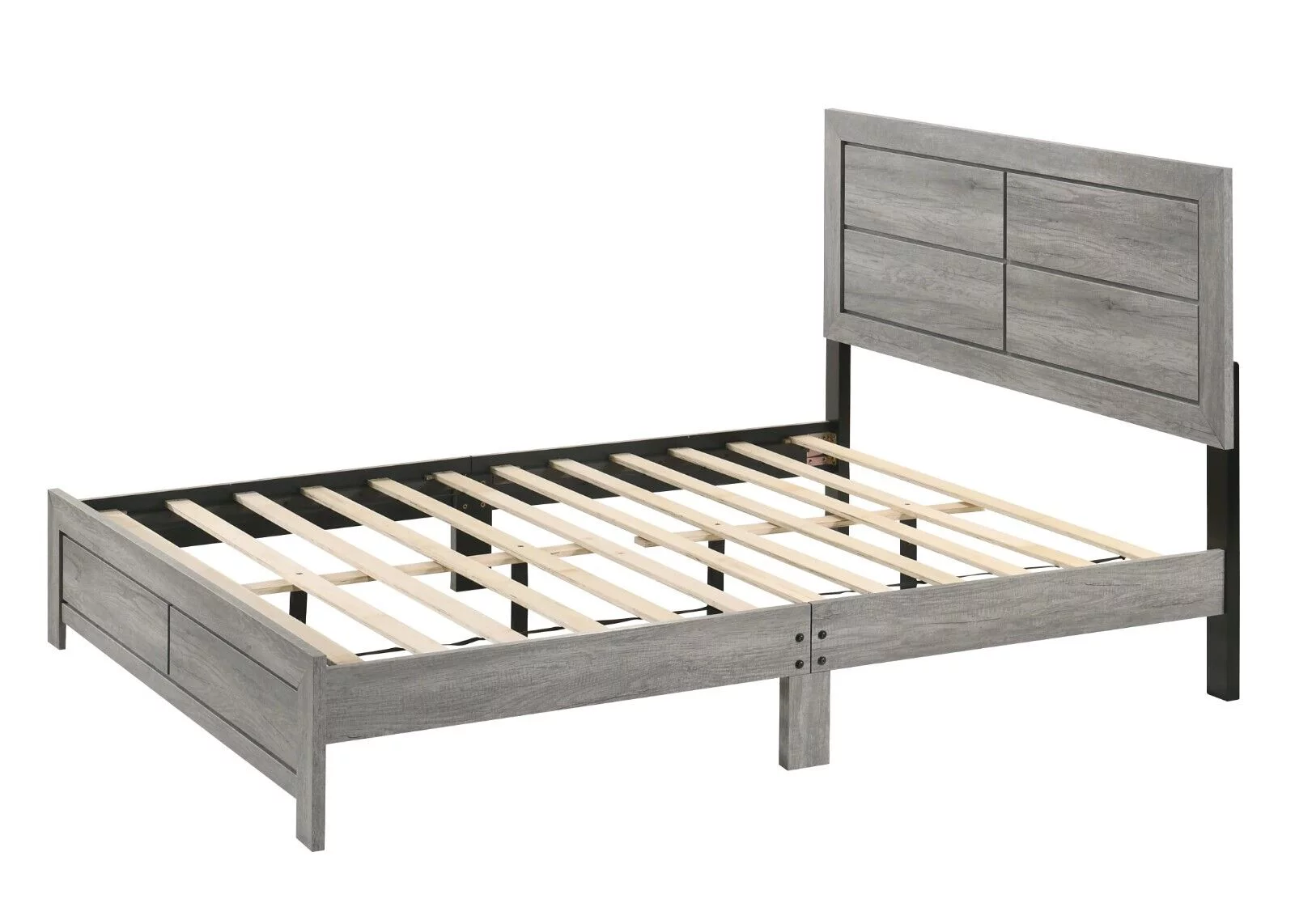 Contemporary 1pc Queen Size Platform Bed Gray Finish Wooden Bedroom Furniture