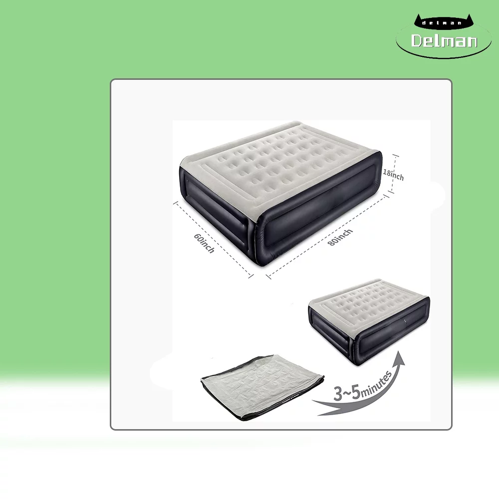 Queen Air Mattress with Built-in Pump Raised Inflatable Air Bed