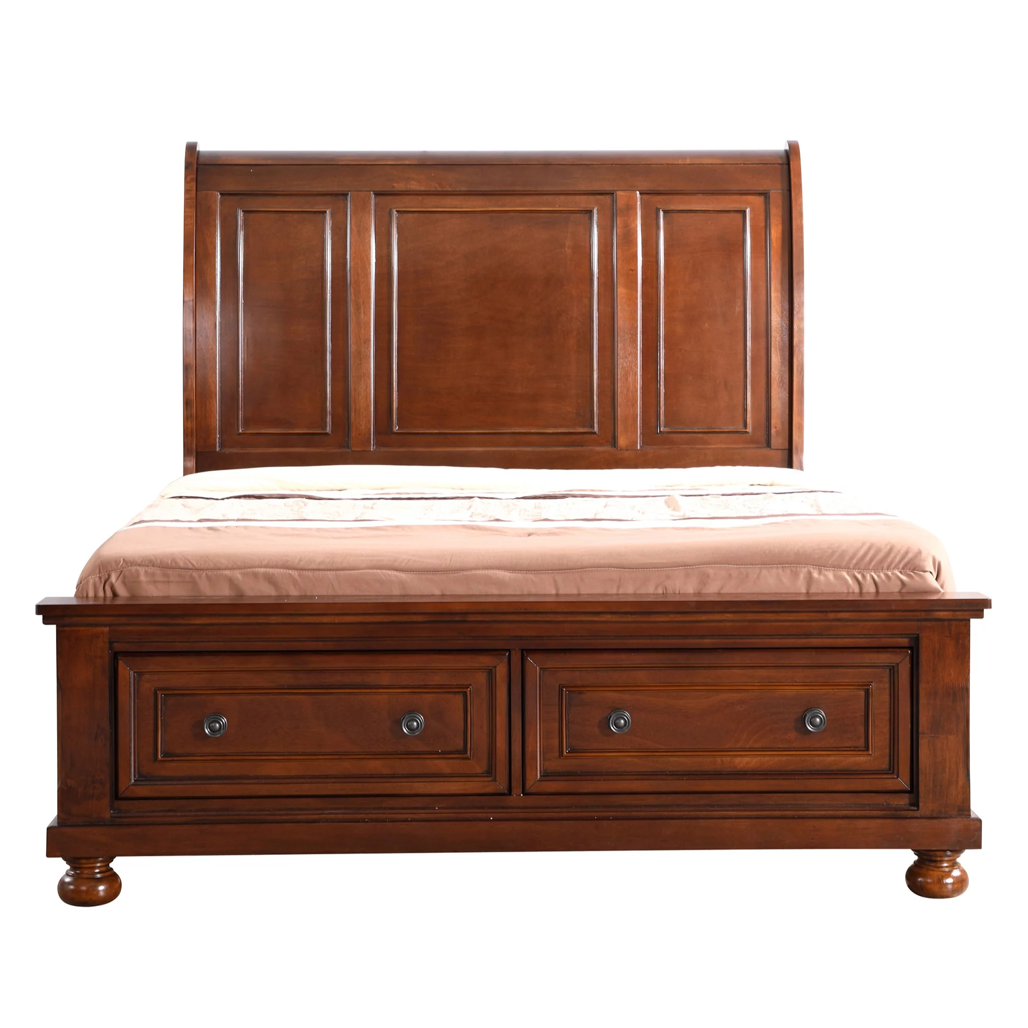 Passion Furniture Decorative Meade Cherry King Panel Beds