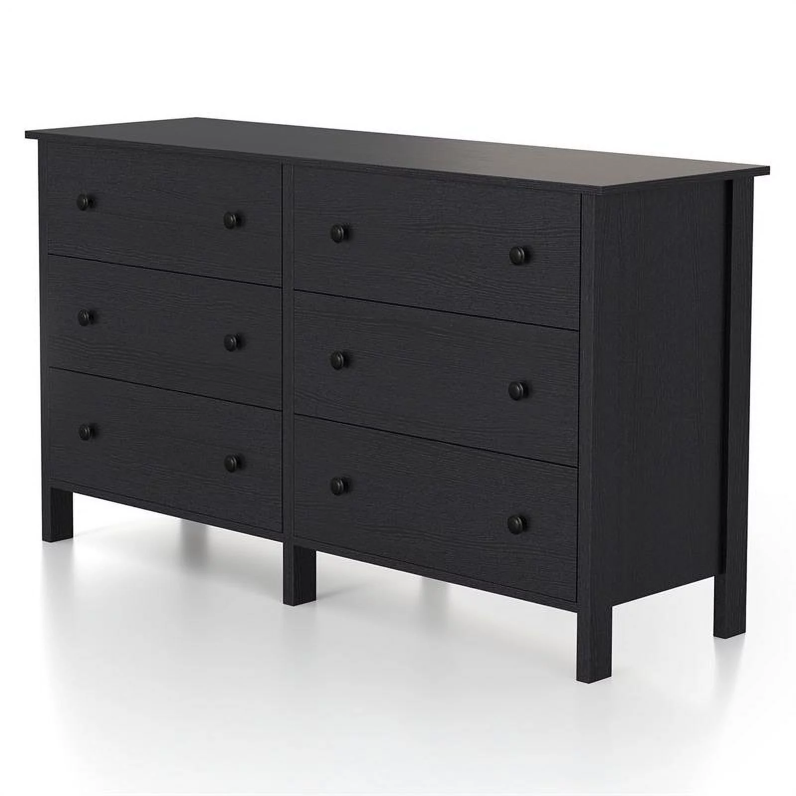 Furniture of America Reyes Rustic Wood 6-Drawer Dresser in Black