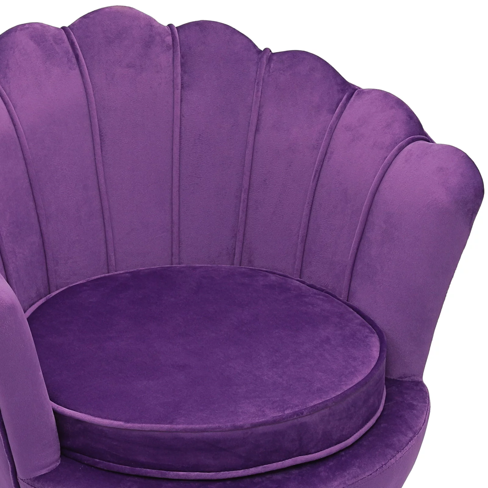 Magshion Set of 2 Accent Chair with Ottoman, Tufted Velvet Armchair Set with Pillow, Upholstered Seat Footstool Set, Single Sofa Footrest Stool, Purple