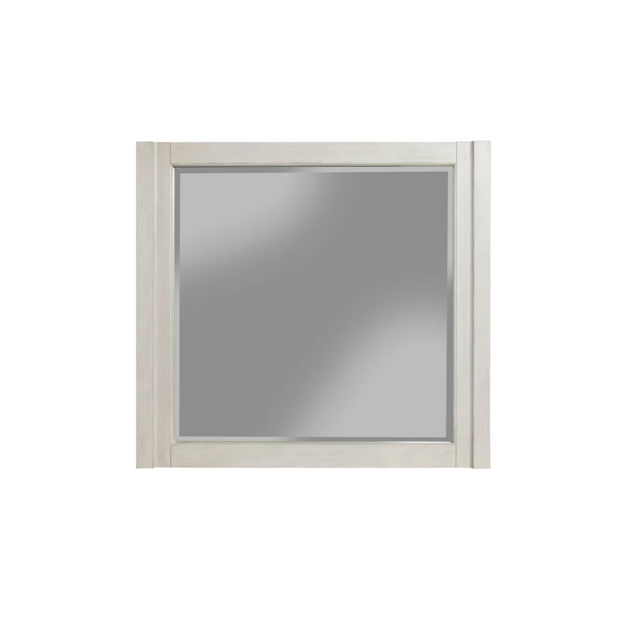 Rue 37 x 40 Rectangular Dresser Mirror, Mahogany Wood Frame, Light Gray- Saltoro Sherpi