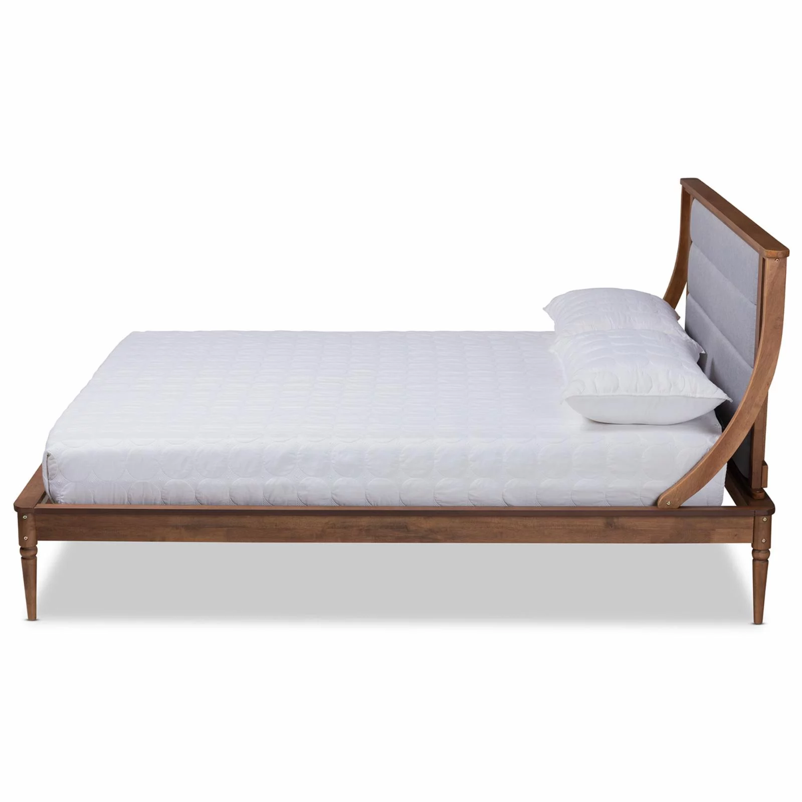 Baxton Studio Regis Light Grey and Brown Finished Wood King Size Platform Bed