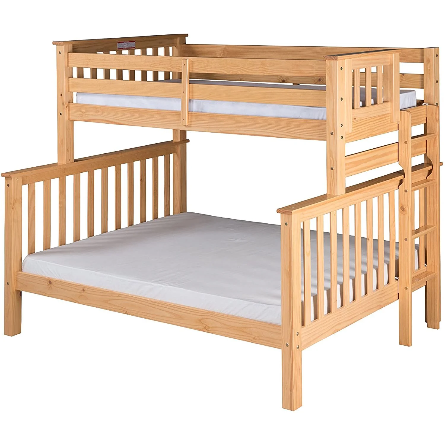Santa Fe Mission Tall Bunk Bed Twin over Full - Bed End Ladder - Natural Finish