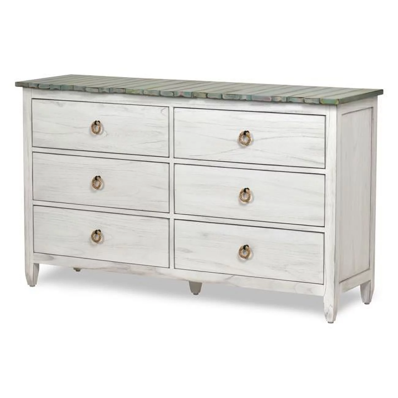 Sea Winds Picket Fence 6-Drawer Dresser Blue Finish