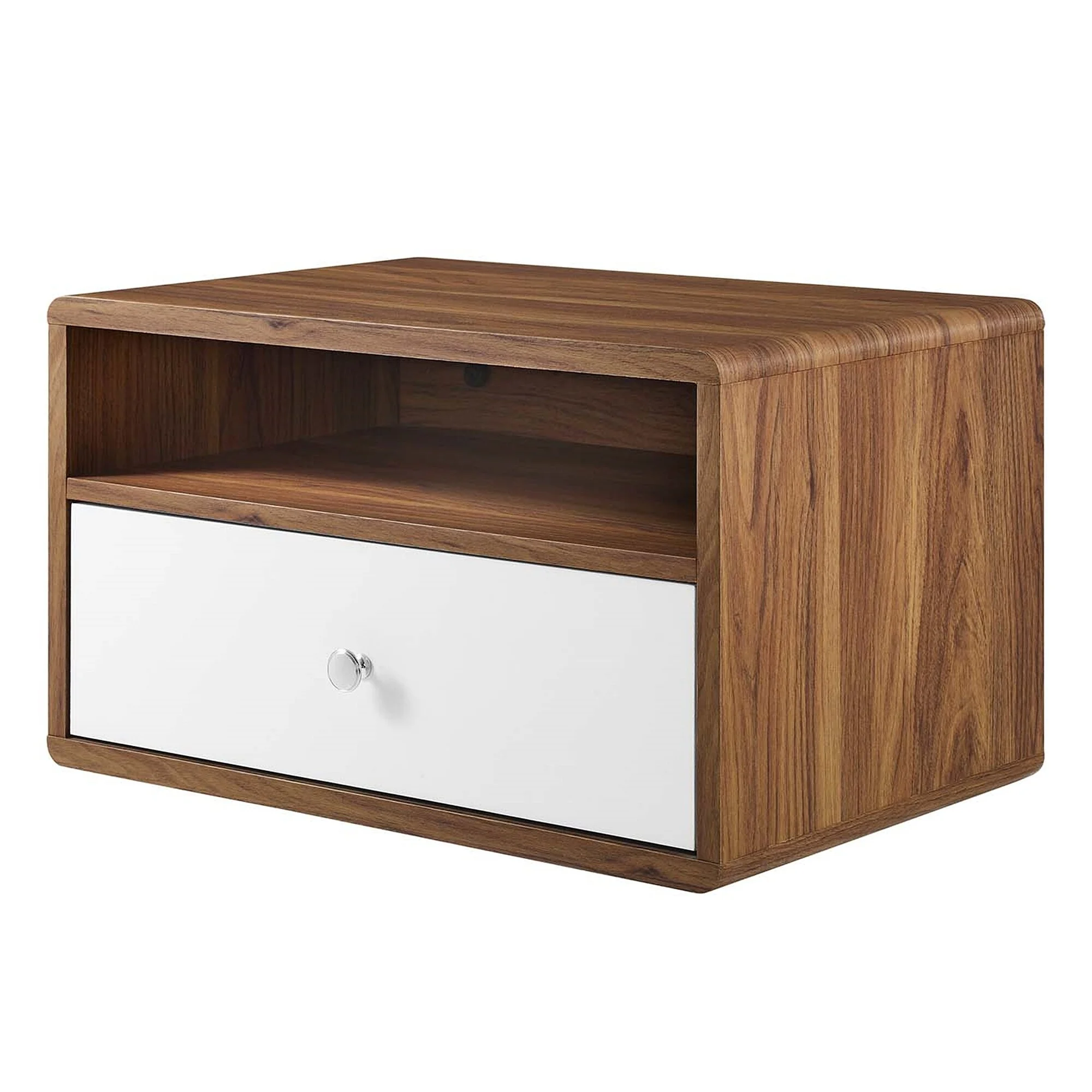 BSD National Supplies Arbor Mid-century Modern Two-tone Wooden Floating Single Drawer Nightstand
