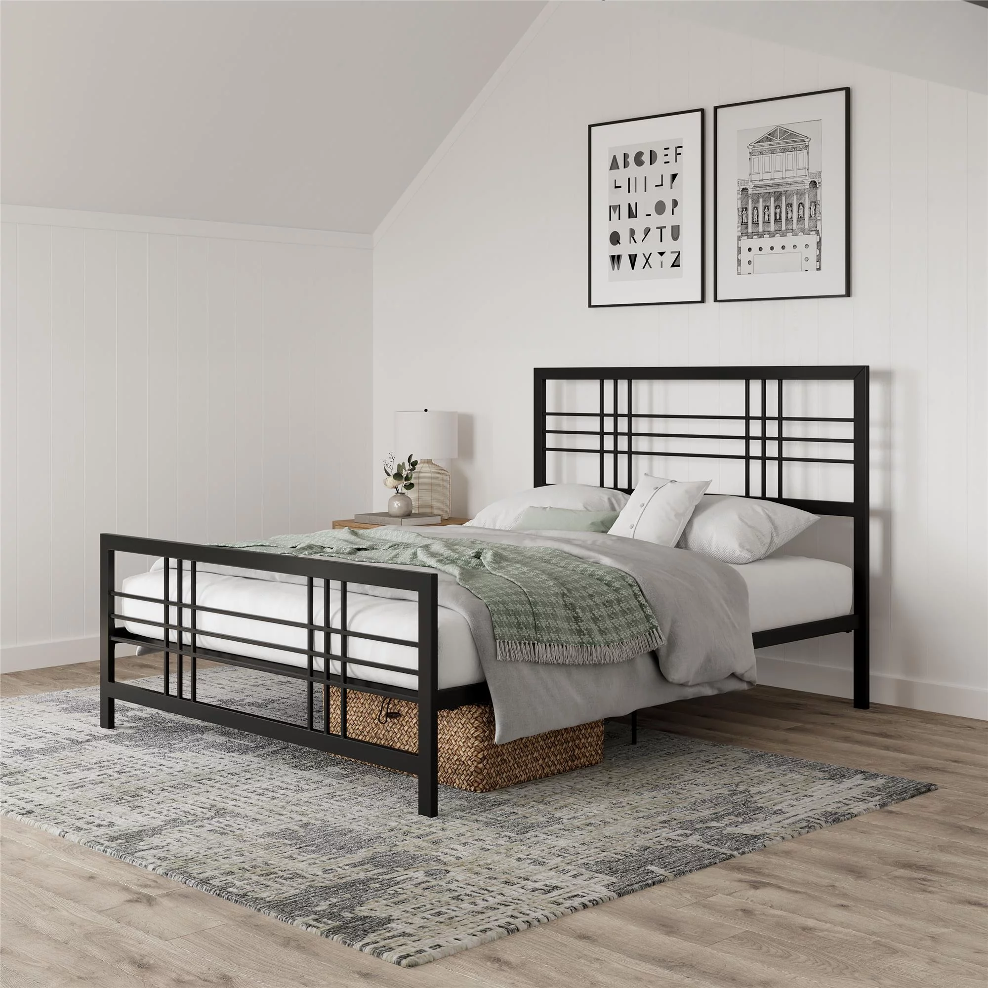 DHP Burbank Metal Bed, Black, Queen