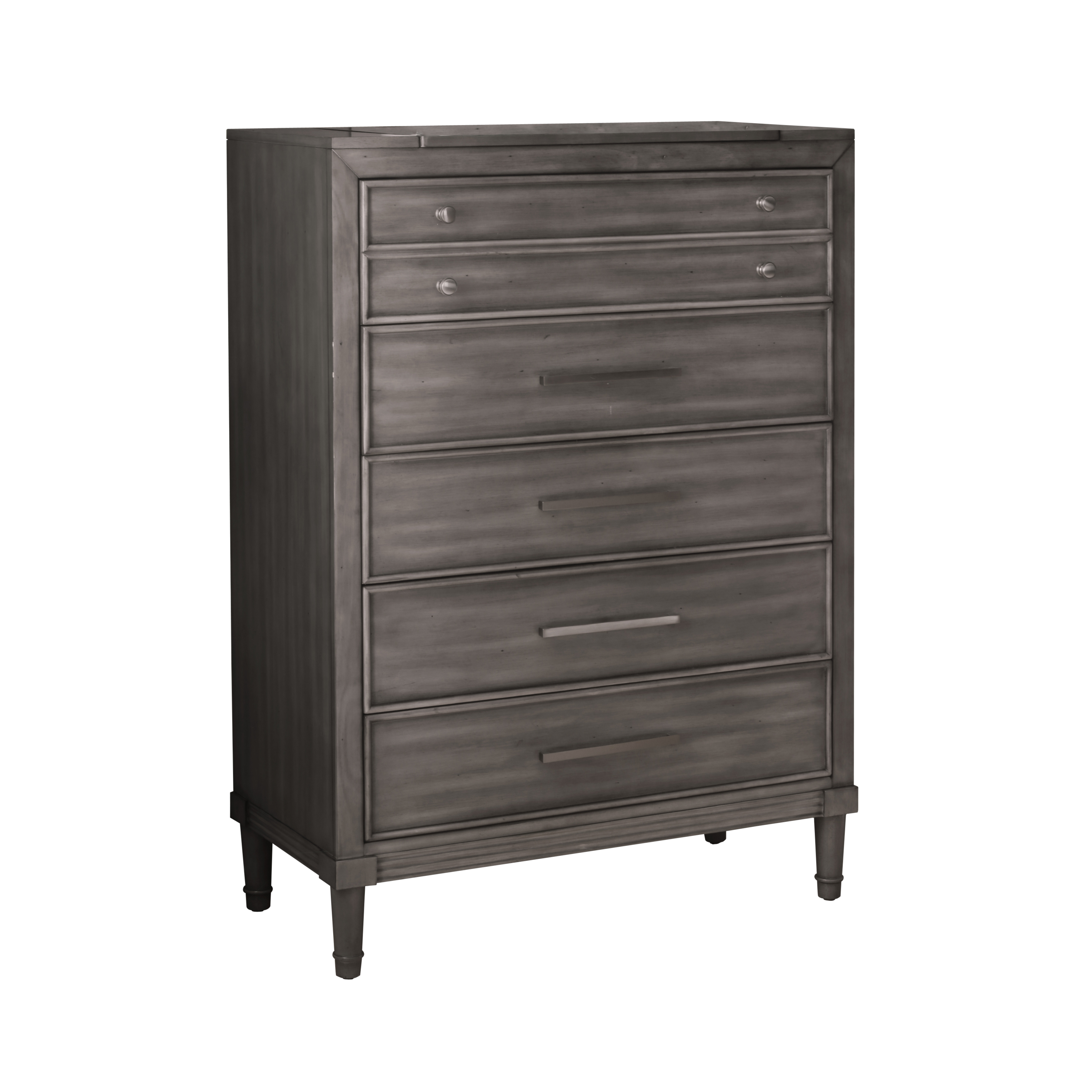 Furniture of America Ayana 5-Drawer Chest, Powder-Coated Gun Metal