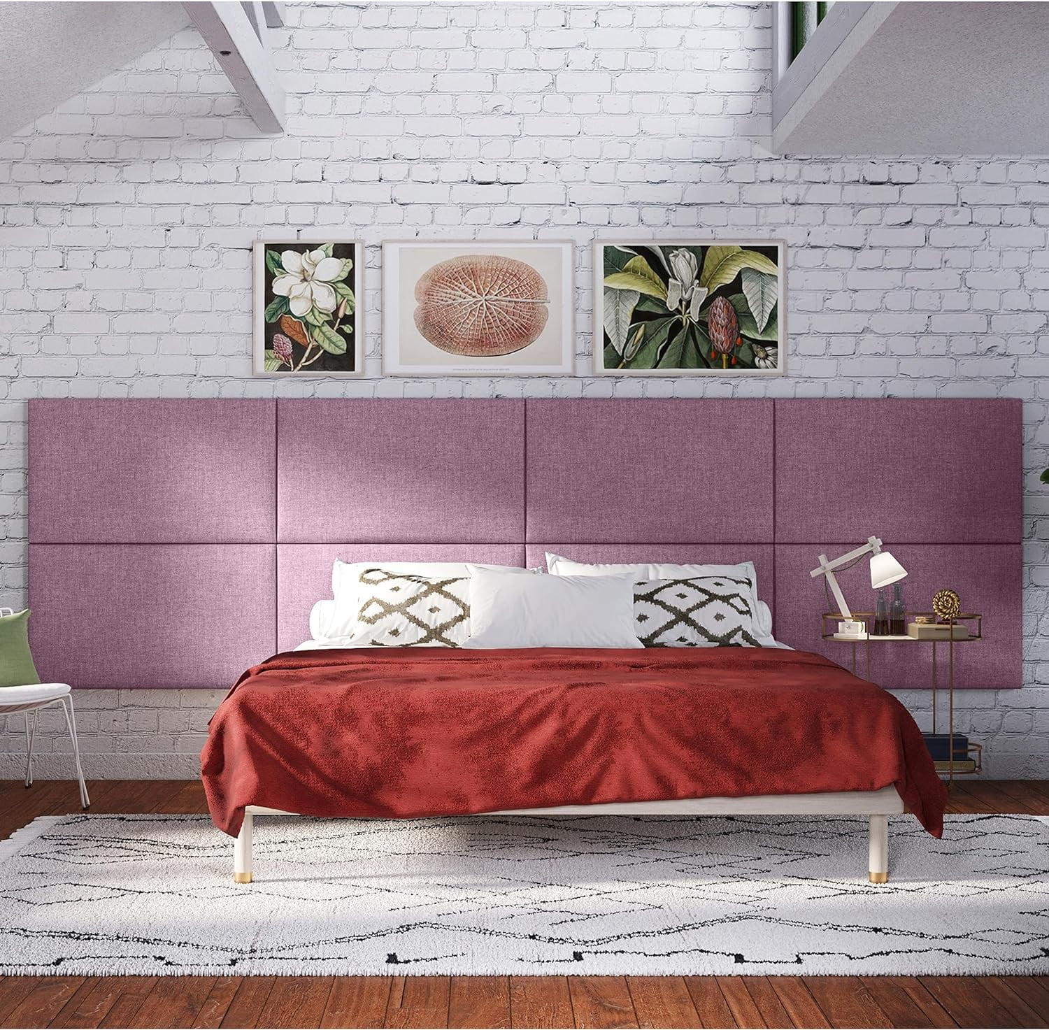 Panelist Modern Padded Headboard- Set Of 2 Wall Mounted Panels (Each 22.5