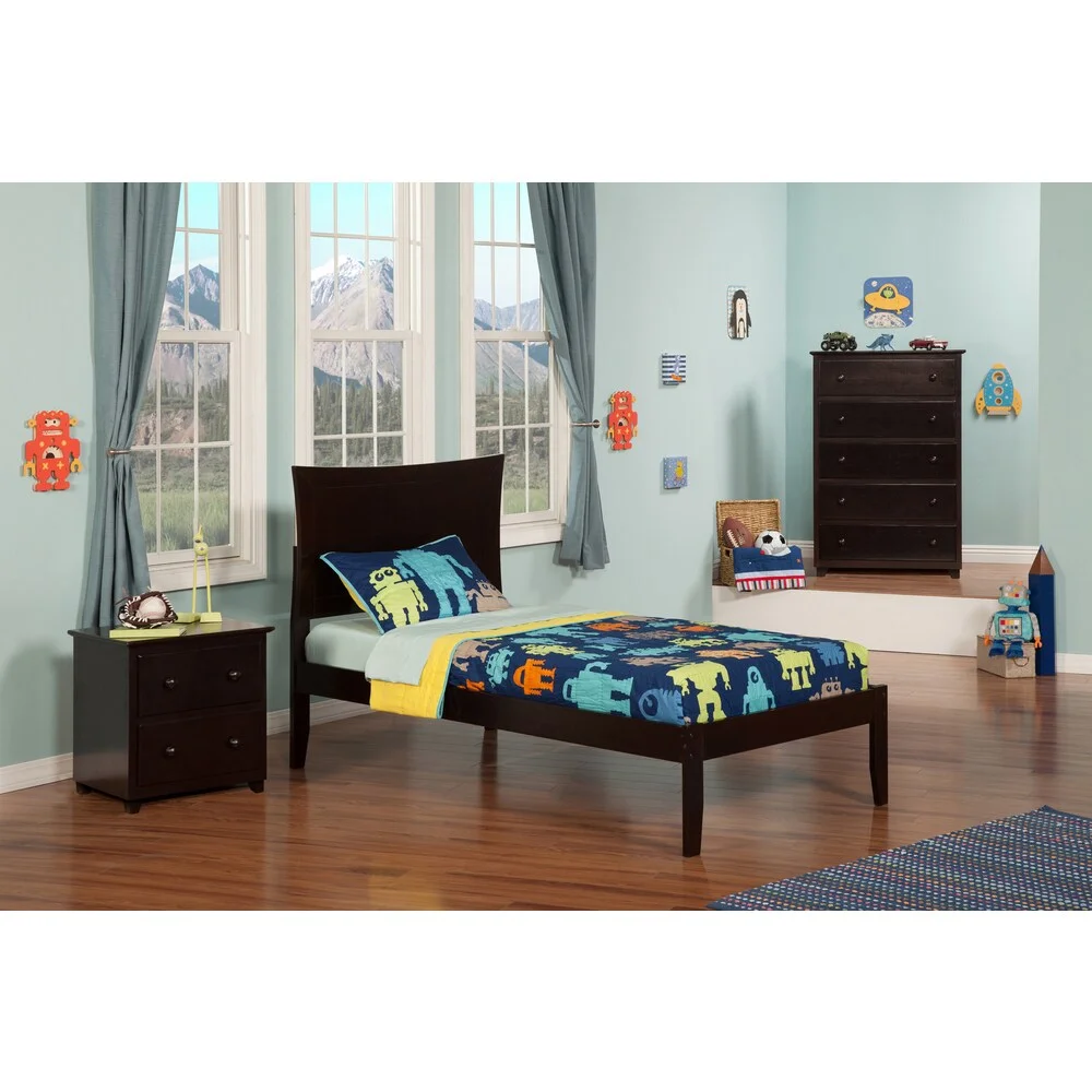 AFI Metro Twin XL Platform Bed with USB Charger in Espresso