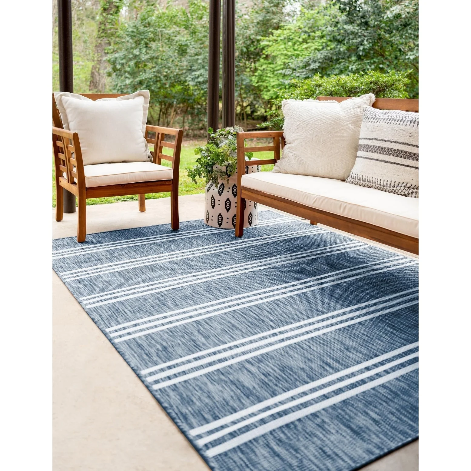 Outdoor Zrand Collection Area Rug Charcoal - 2'7
