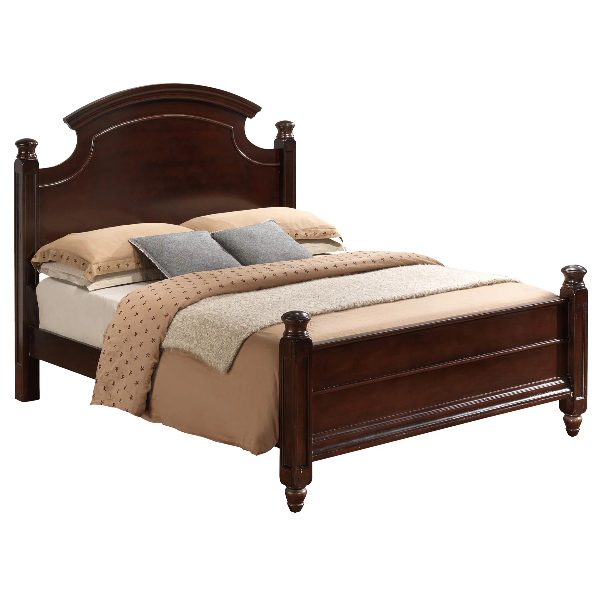 Passion Furniture  Summit Panel Beds, Cappuccino - Full Size
