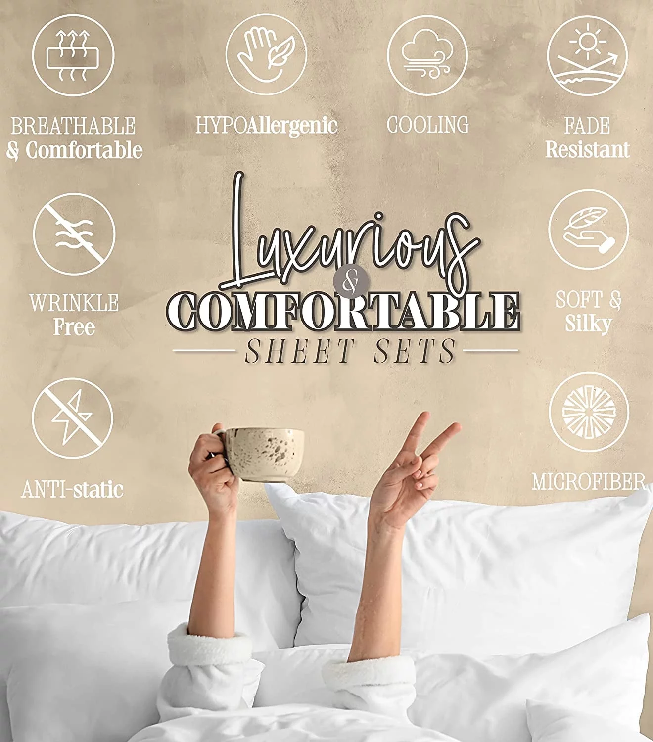 8-Piece Bed-In-A-Bag Comforter - Silky Soft Stripe Design Comforter ,Bed Sheet Set ,With Double Sided Storage Pockets, King/Cal King, Burgundy