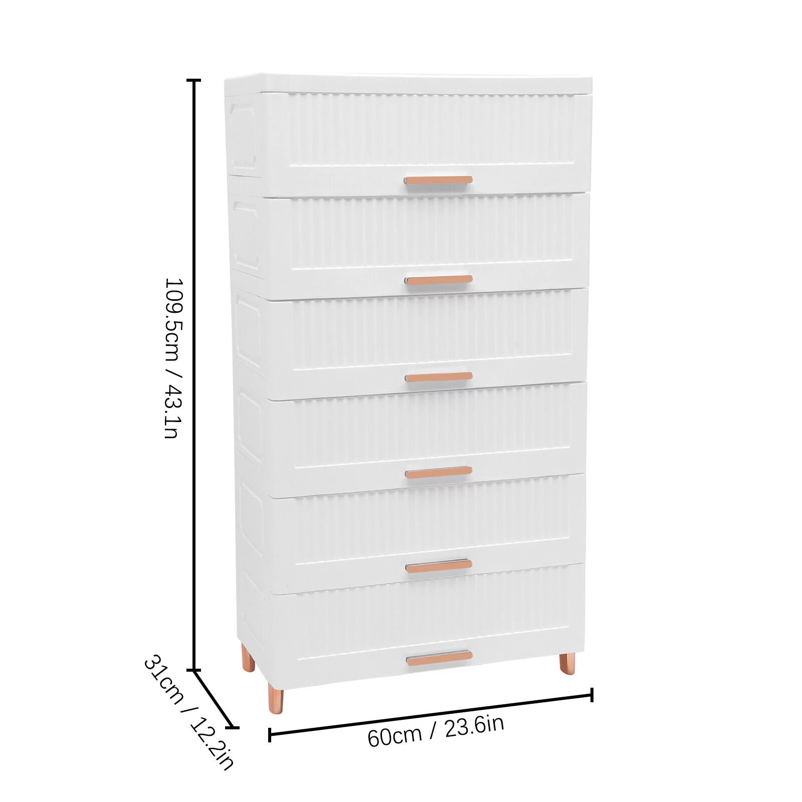 Plastic Dresser Cabinet Dresser W/ 6/12 Drawers Furniture Storage Chest Tower Unit for Bedroom Decor White