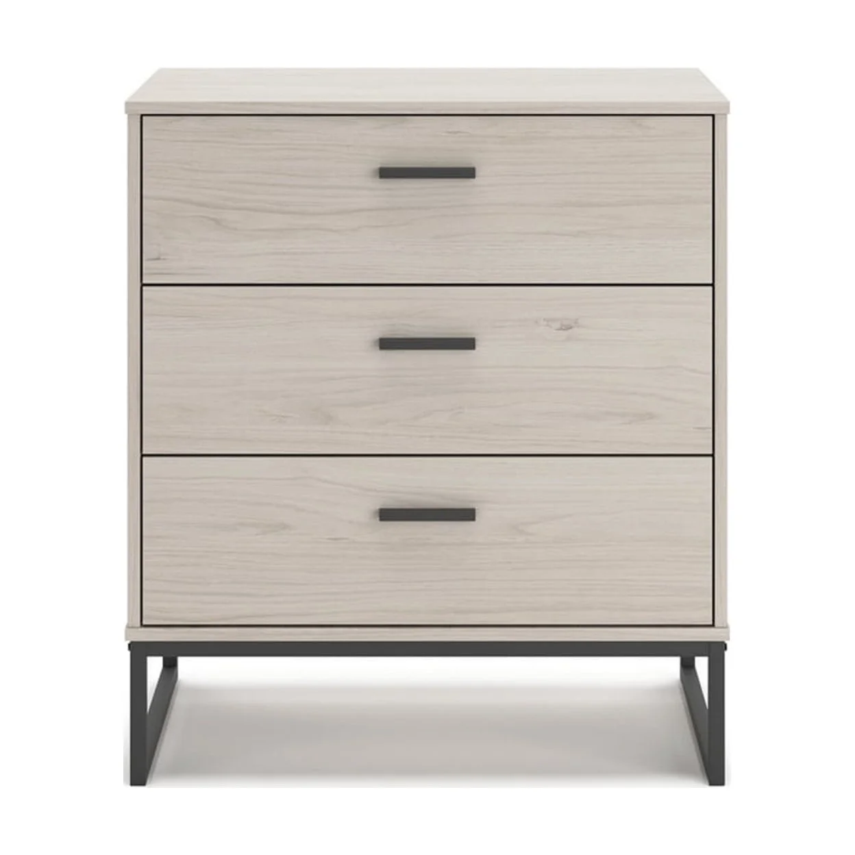 34 Inch Tall Nightstand Chest, 3 Spacious Drawers, Smooth Light Gray Finish- Saltoro Sherpi