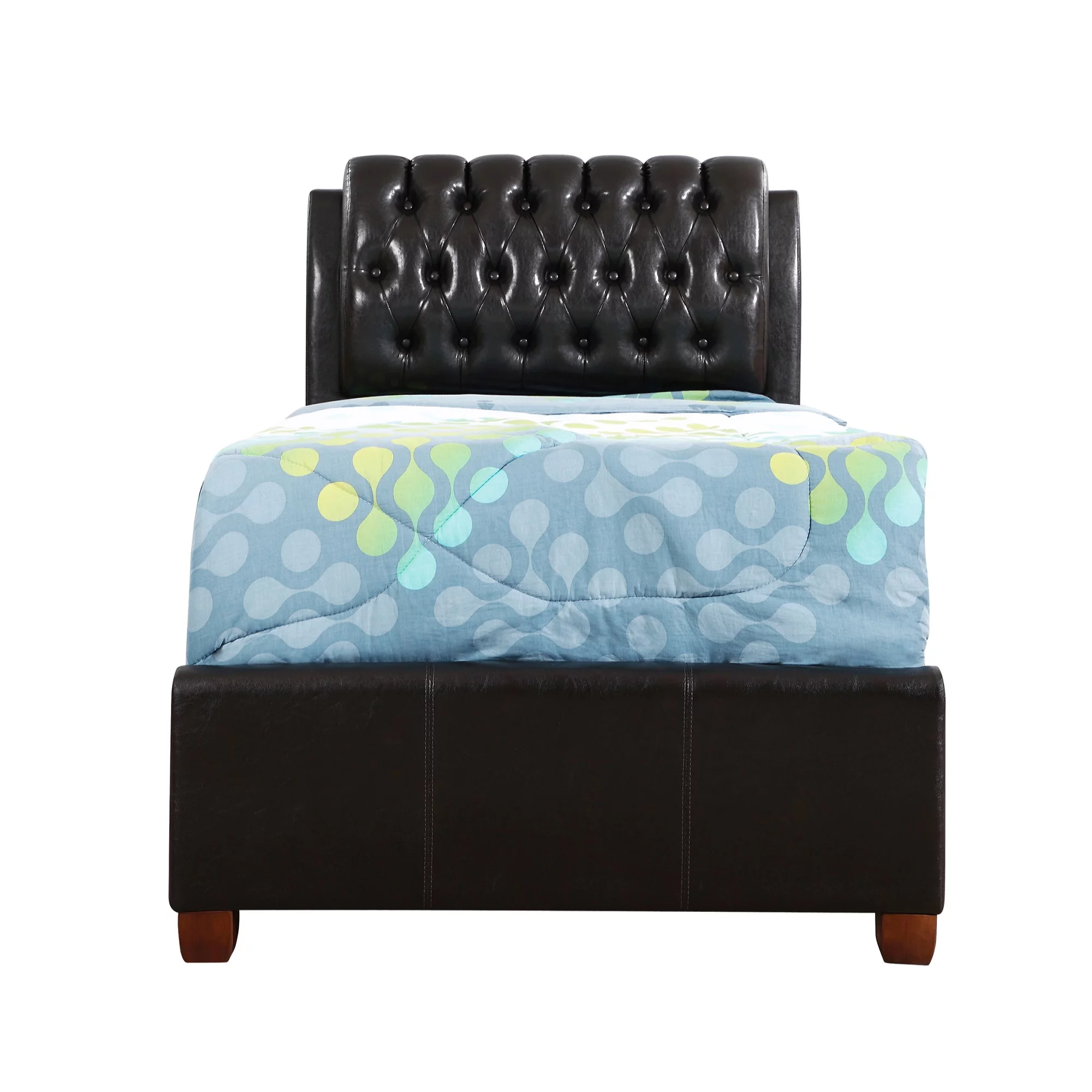 Passion Furniture PF-G1550C-TB-UP Marilla Panel Beds, Dark Brown - Twin Size