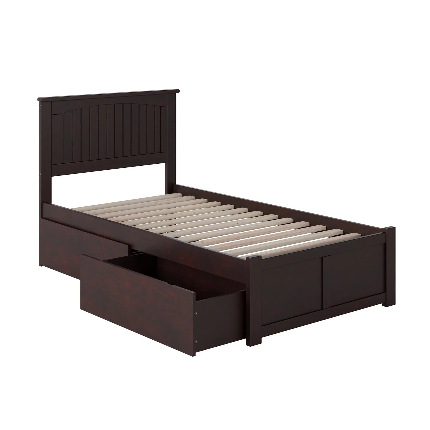 AFI Nantucket TwinXL Platform Bed with Footboard and 2 Drawers in Espresso