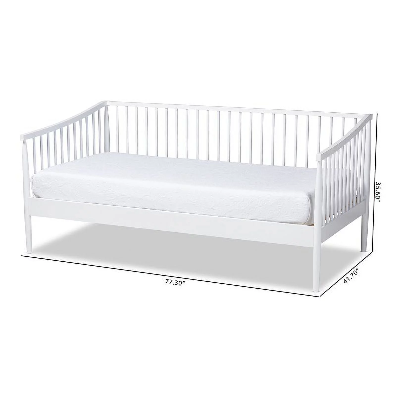 Allora Traditional White Wood Twin Size Spindle Daybed
