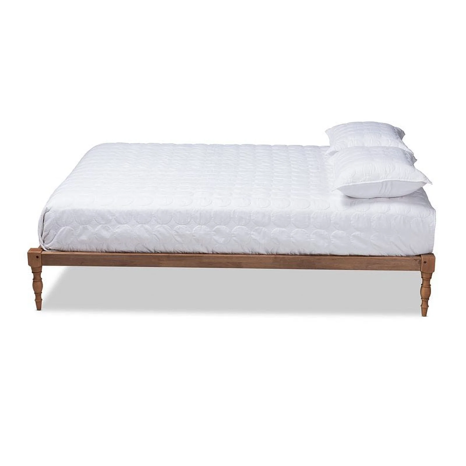 Bowery Hill Modern Solid Wood Full Platform Bed in Walnut Brown