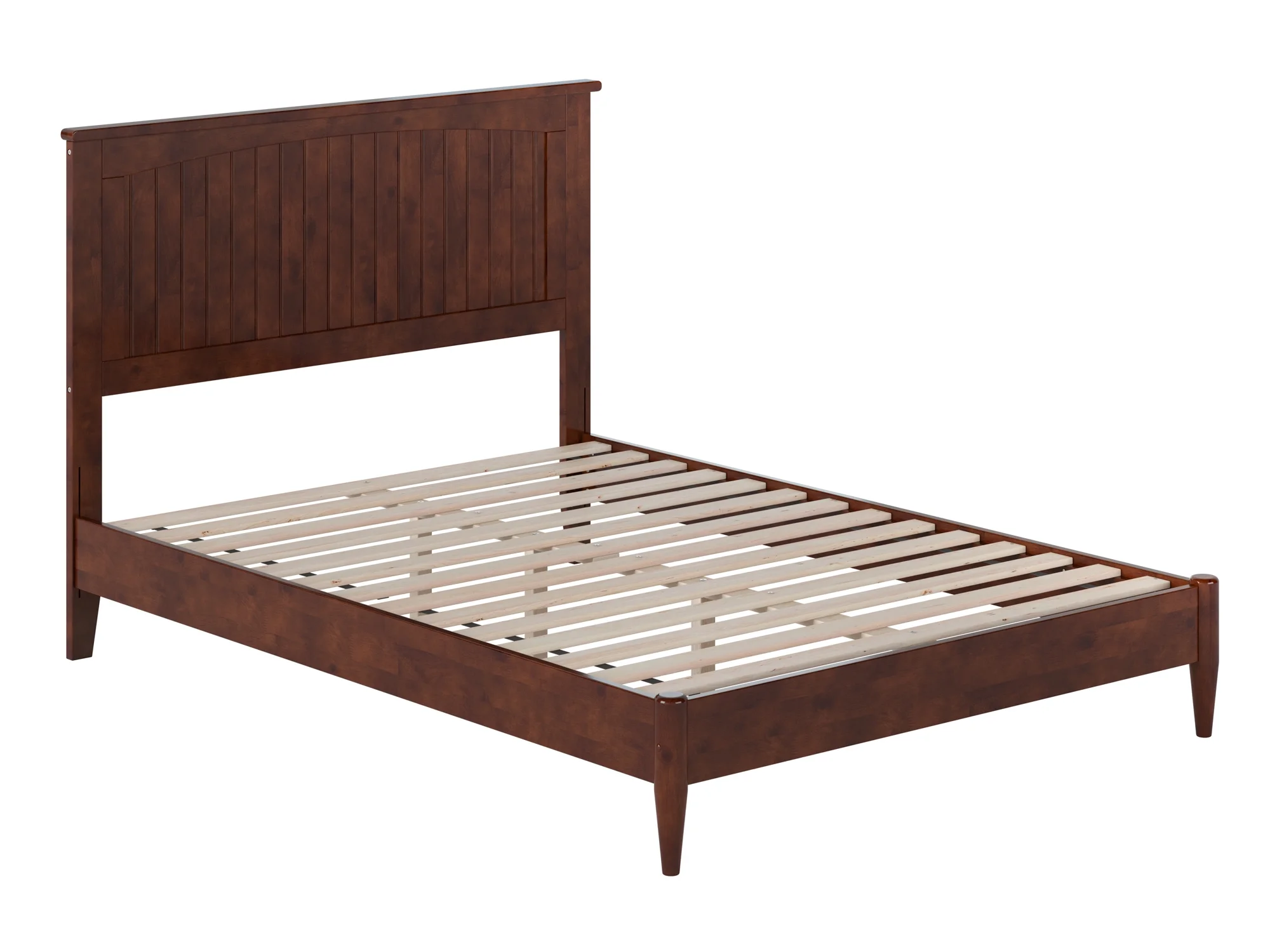 AFI Naples Full Solid Wood Low Profile Platform Bed, Walnut