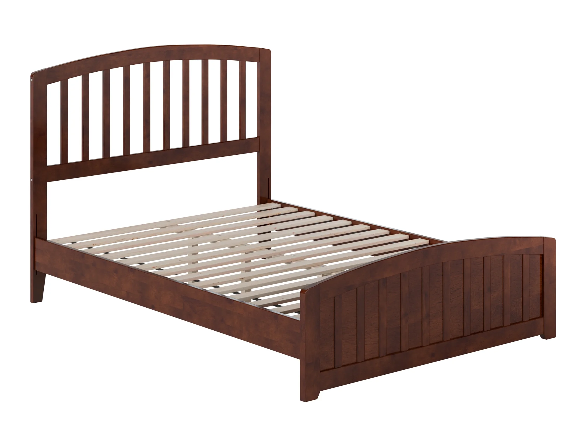 AFI Quincy Full Solid Wood Low Profile Platform Bed with Matching Footboard, Walnut
