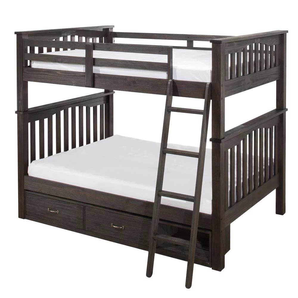 NE Kids Highlands Harper Full over Full Storage Bunk Bed in Espresso