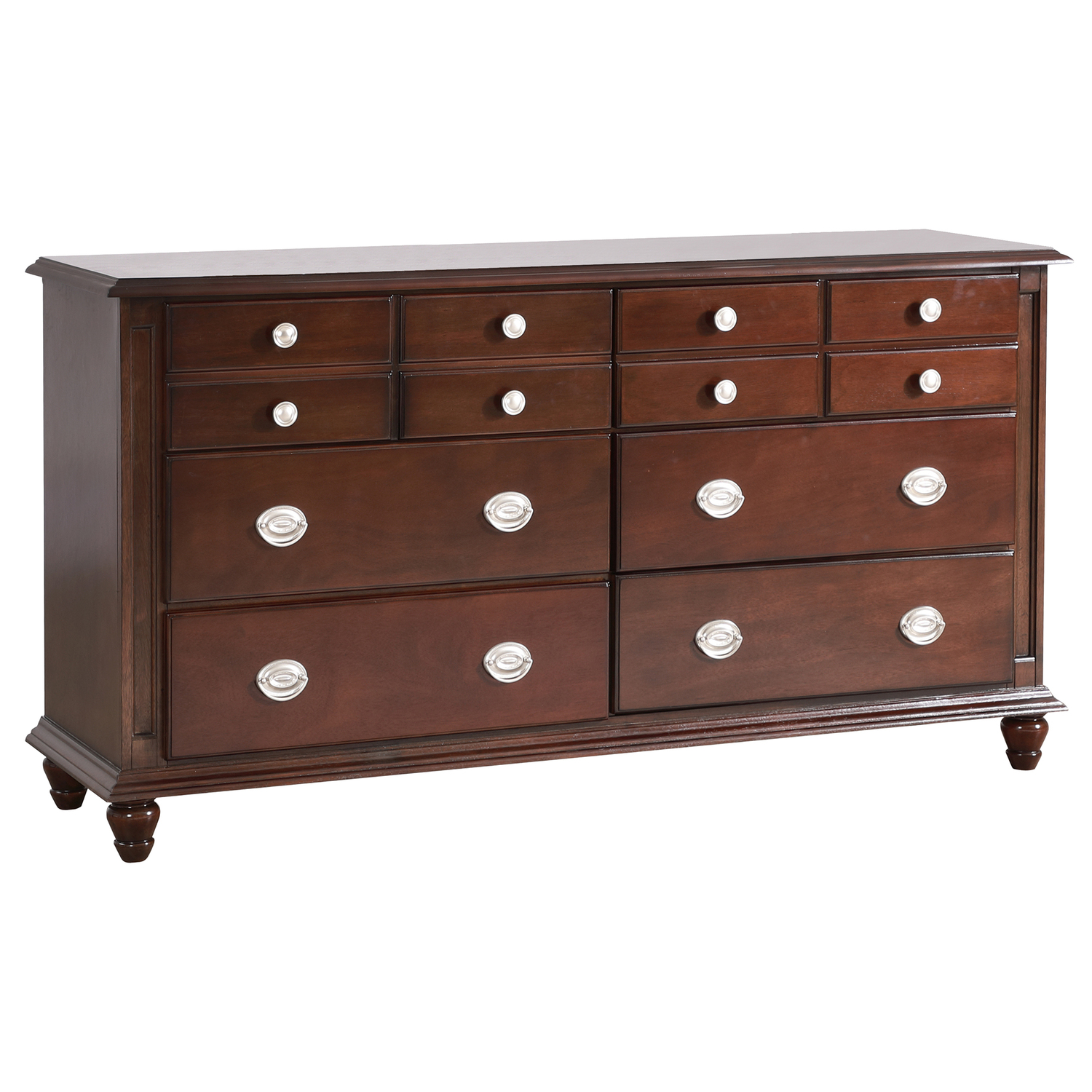 Passion Furniture PF-G5950-D 35 x 65 x 18 in. Summit 12-Drawer Dresser, Cappuccino