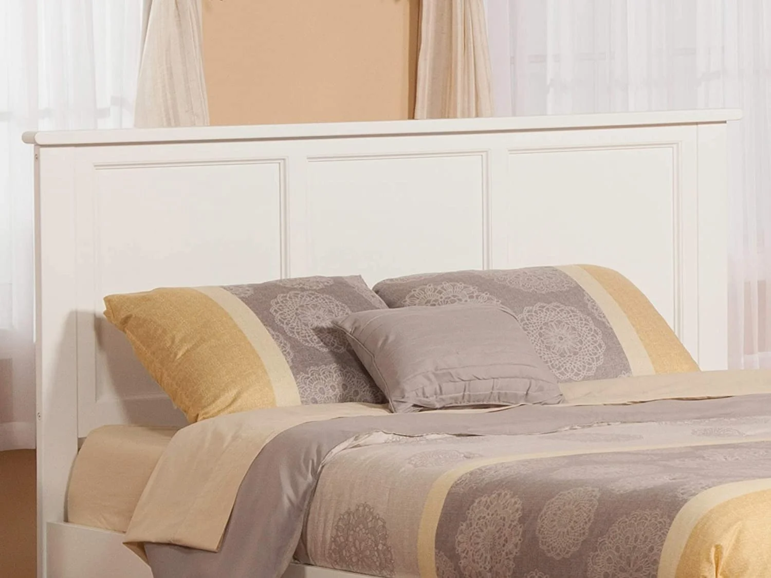 AFI Madison Headboard with Turbo Charger-Finish:White,Size:King