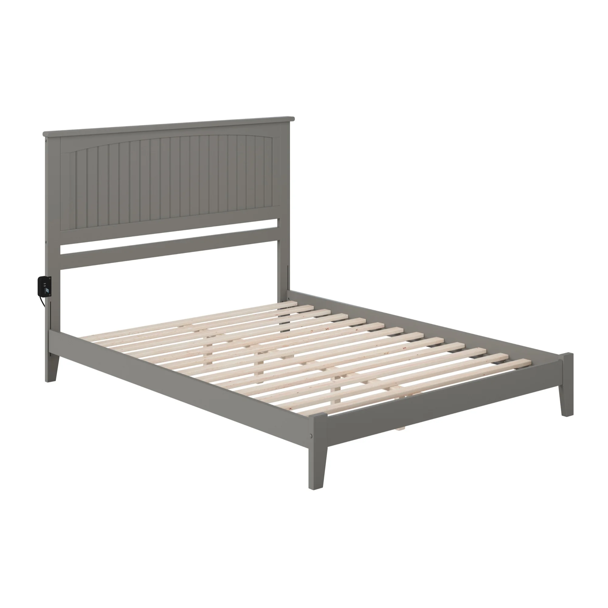 Nantucket Queen Low Profile Wood Platform Bed in Grey