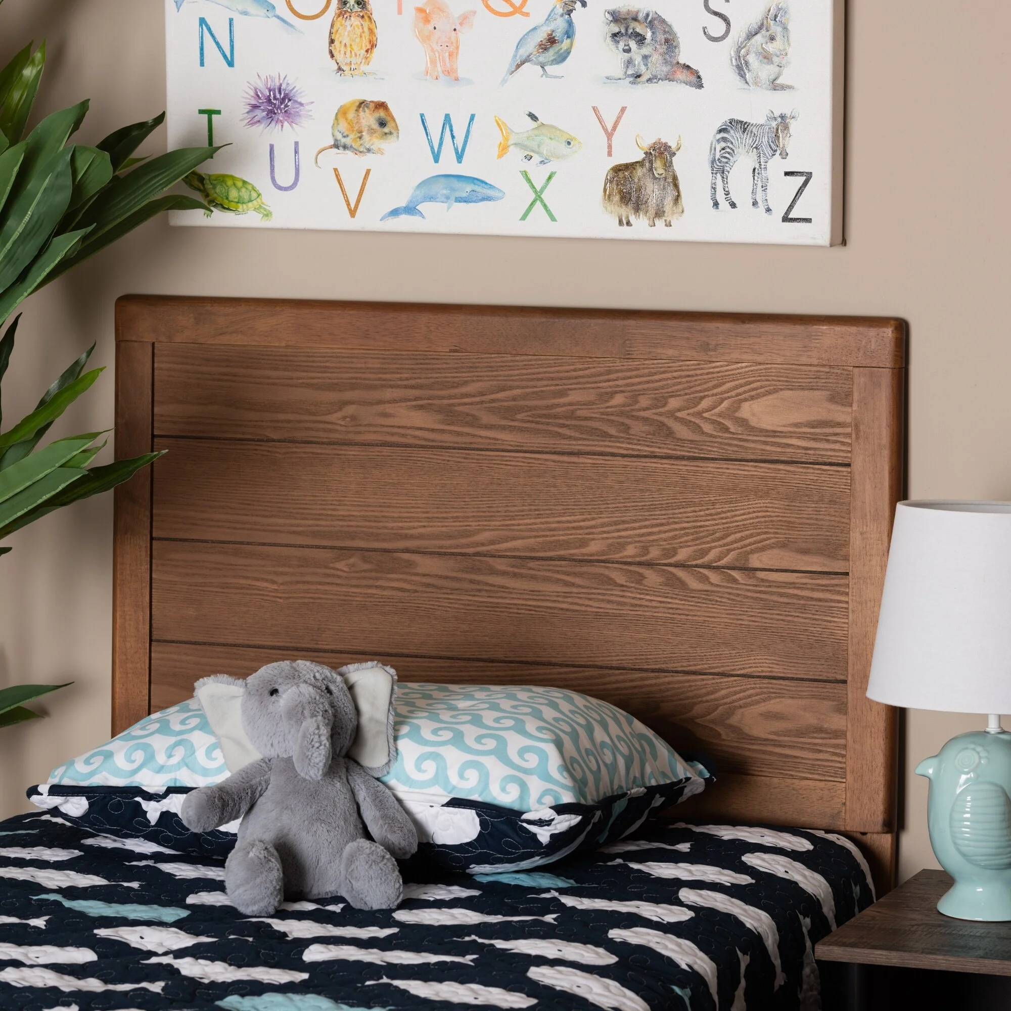 Baxton Studio Seren Walnut Brown Finished Wood Twin Size Headboard