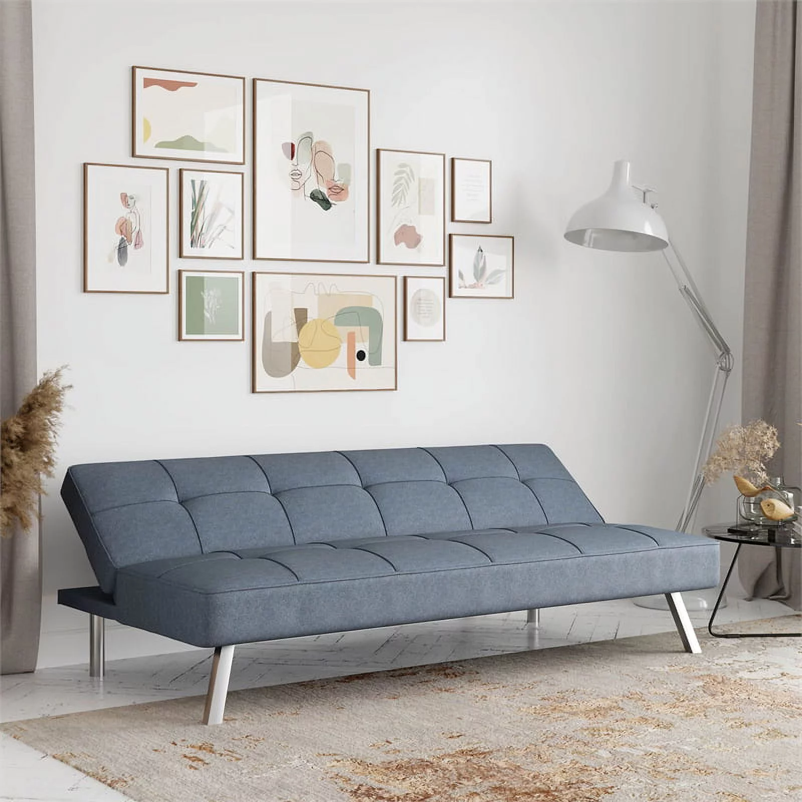 Serta Carson Convertible Sofa in Light Gray Fabric Upholstery